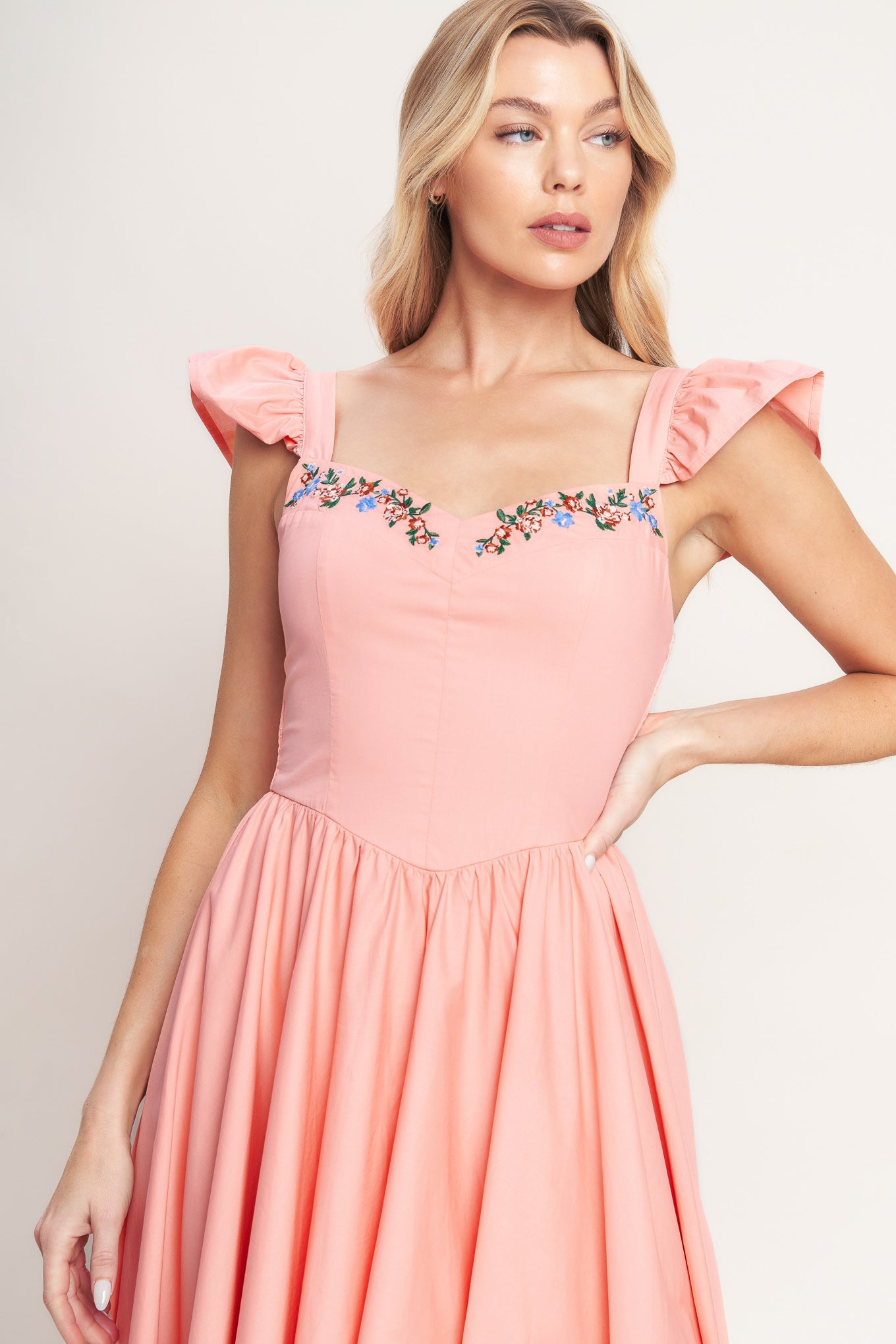 BLUSHED WITH LOVE DUSTY PINK MIDI DRESS