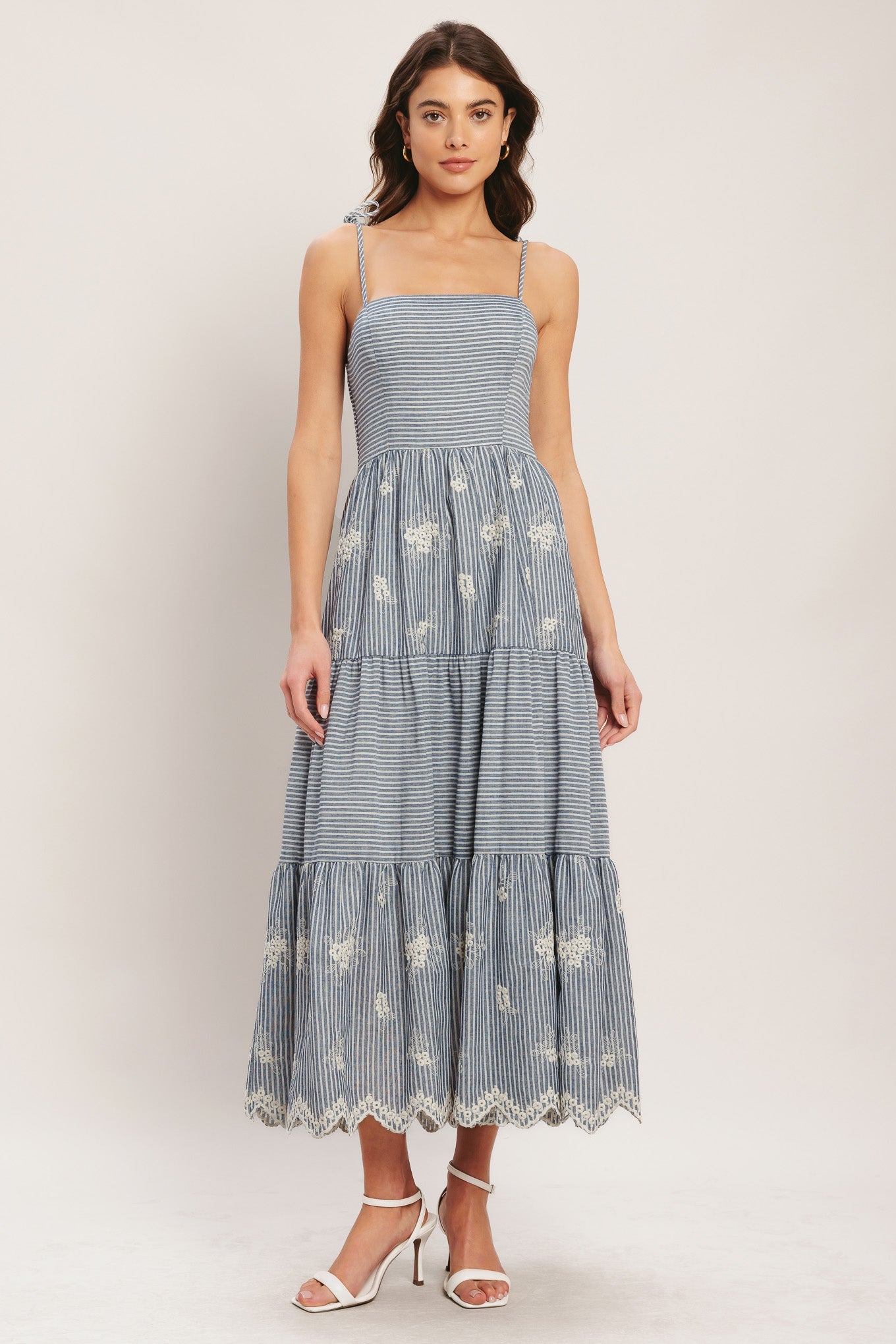 SALT AIR STRIPE INDIGO MIDI DRESS
