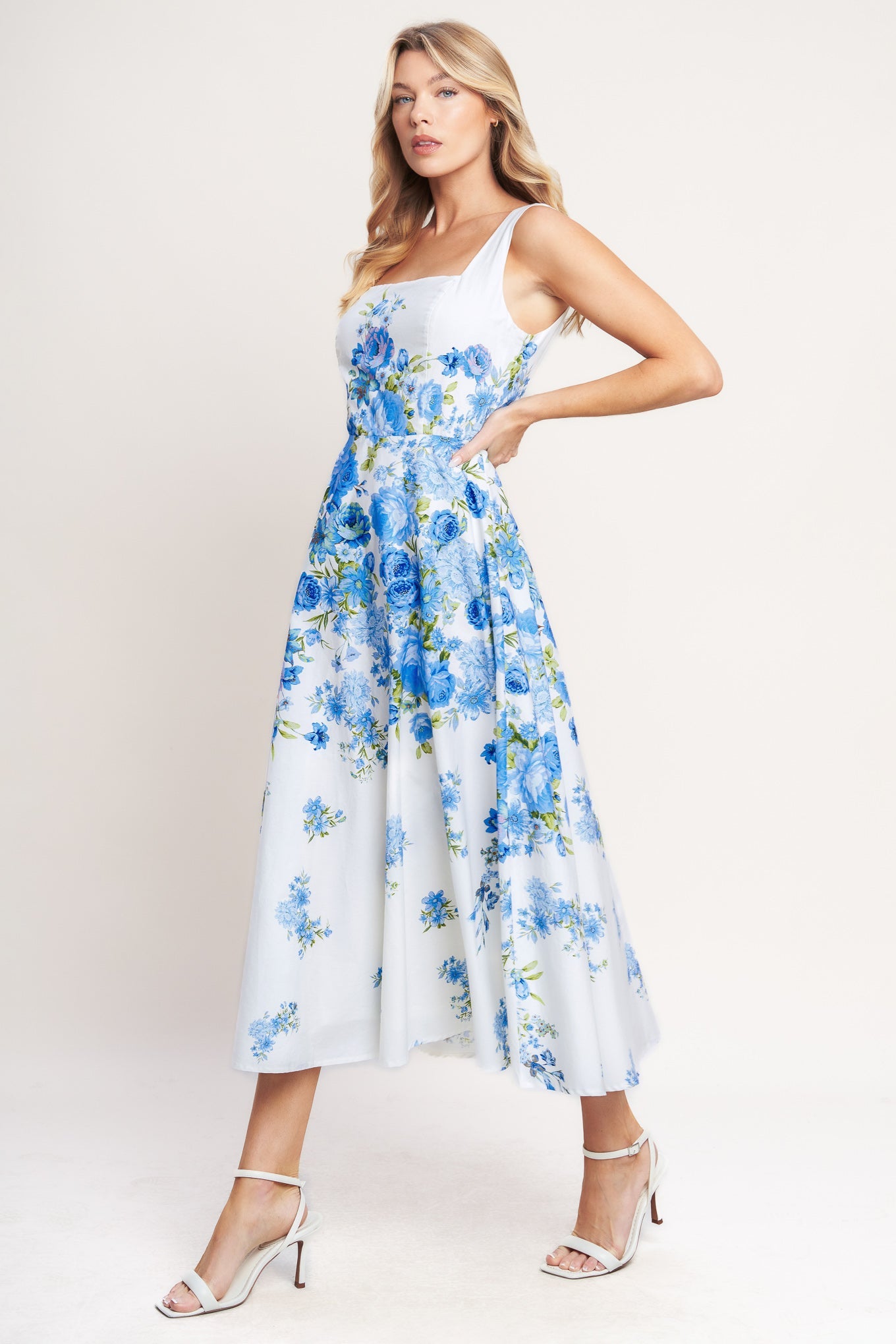 lady black tie blue dress Teagan Gown in Navy Fitted Satin & Lace Dress