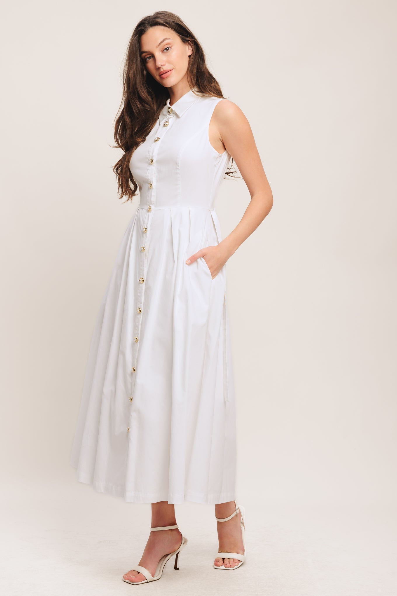 white midi pearl dress Eternal Flame Pearl Strap Midi Dress Off White