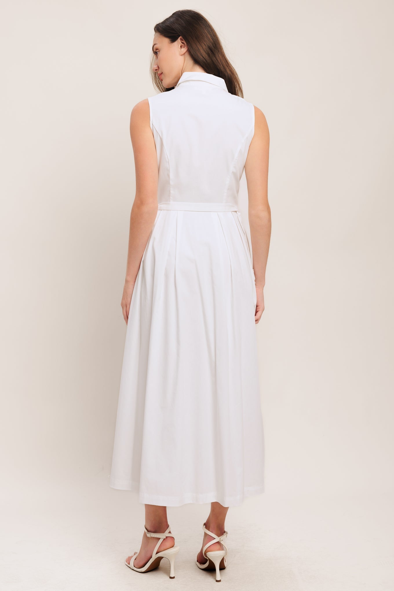 pearl white midi dress Miss Circle Women Iliana White Pearl Chain Embellished Midi Dress
