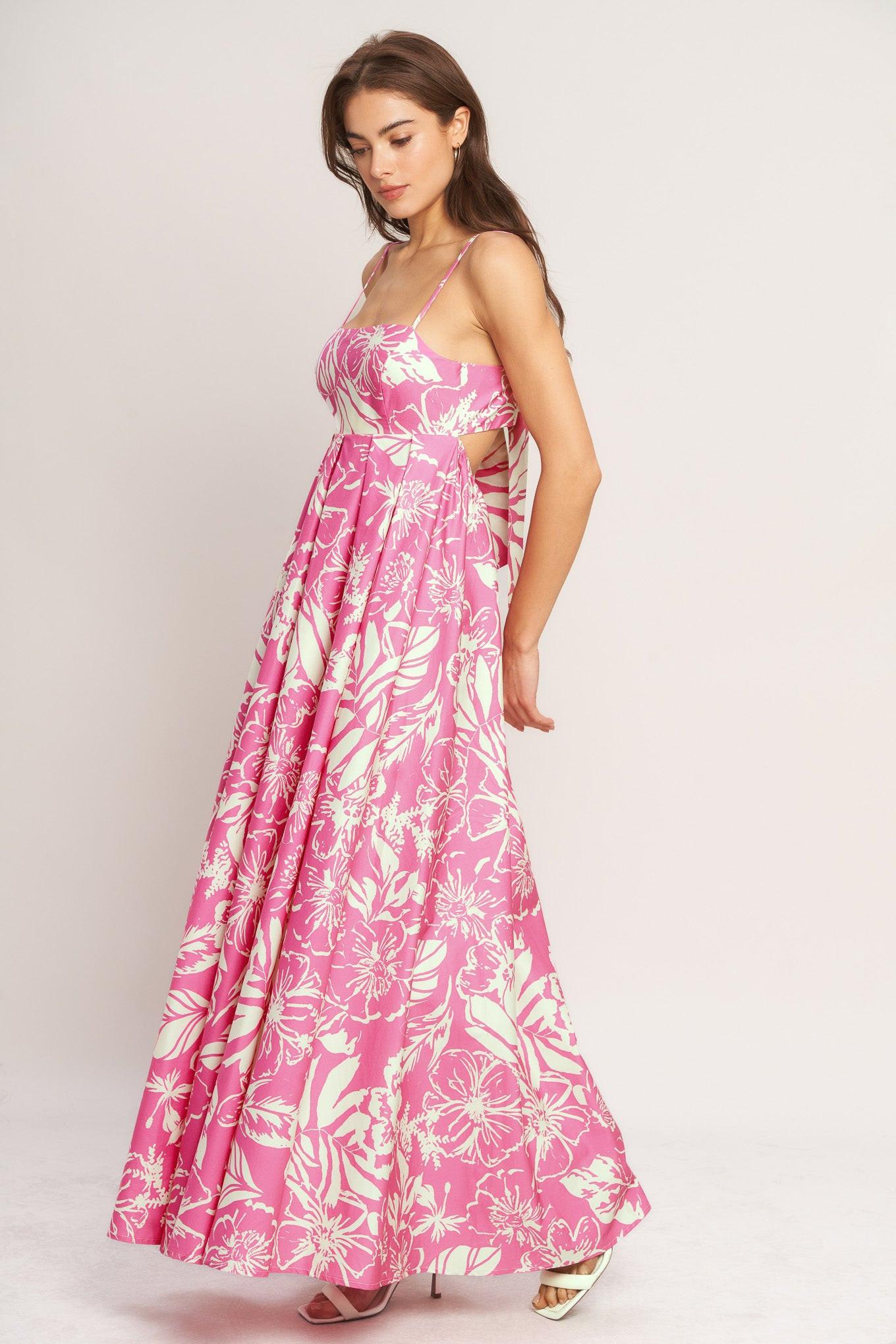 Lady Black Tie - Summer Heat Floral Pink Maxi Dress Lady Black Tie - Summer Heat Floral Pink Maxi Dress