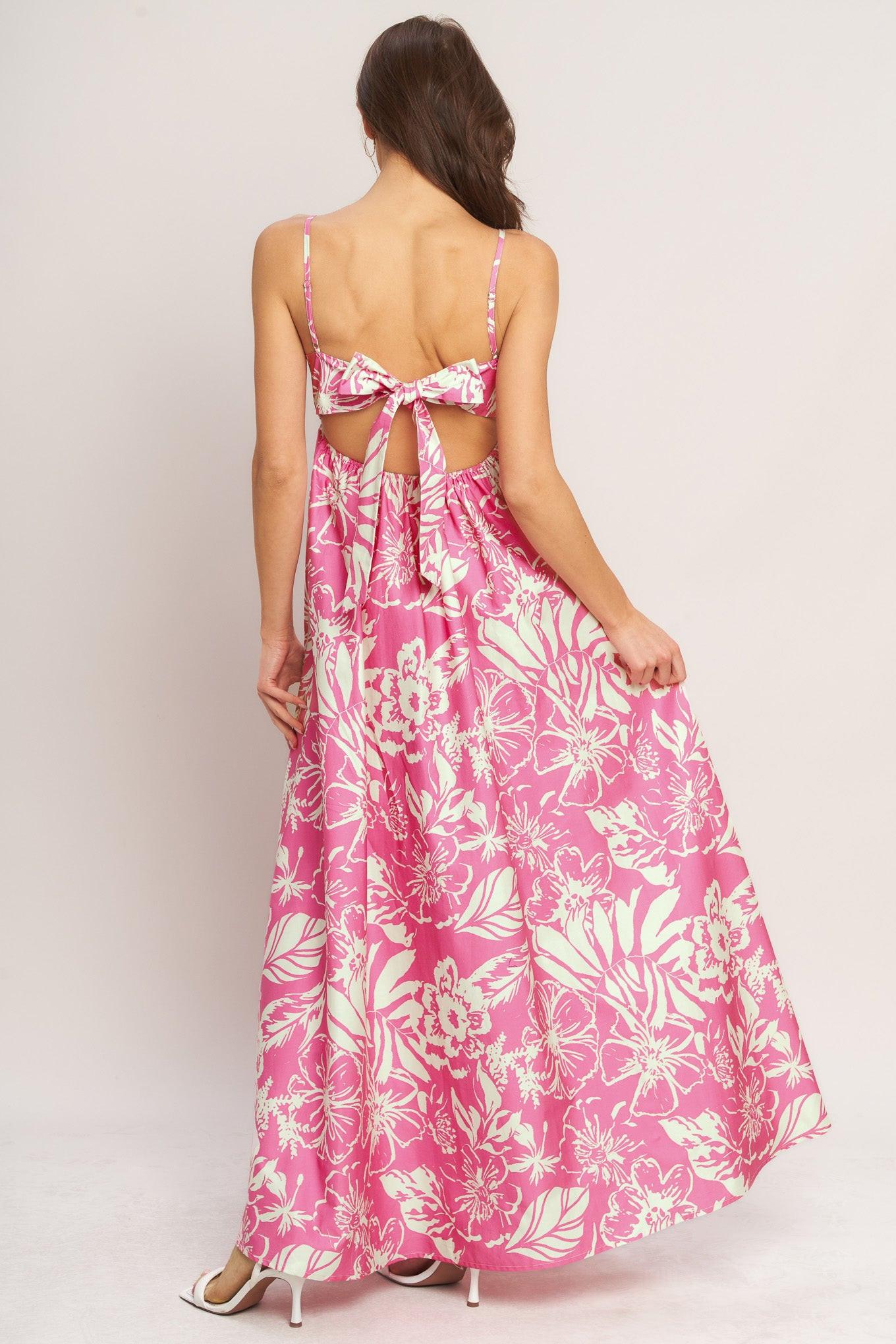 Lady Black Tie - Summer Heat Floral Pink Maxi Dress Lady Black Tie - Summer Heat Floral Pink Maxi Dress