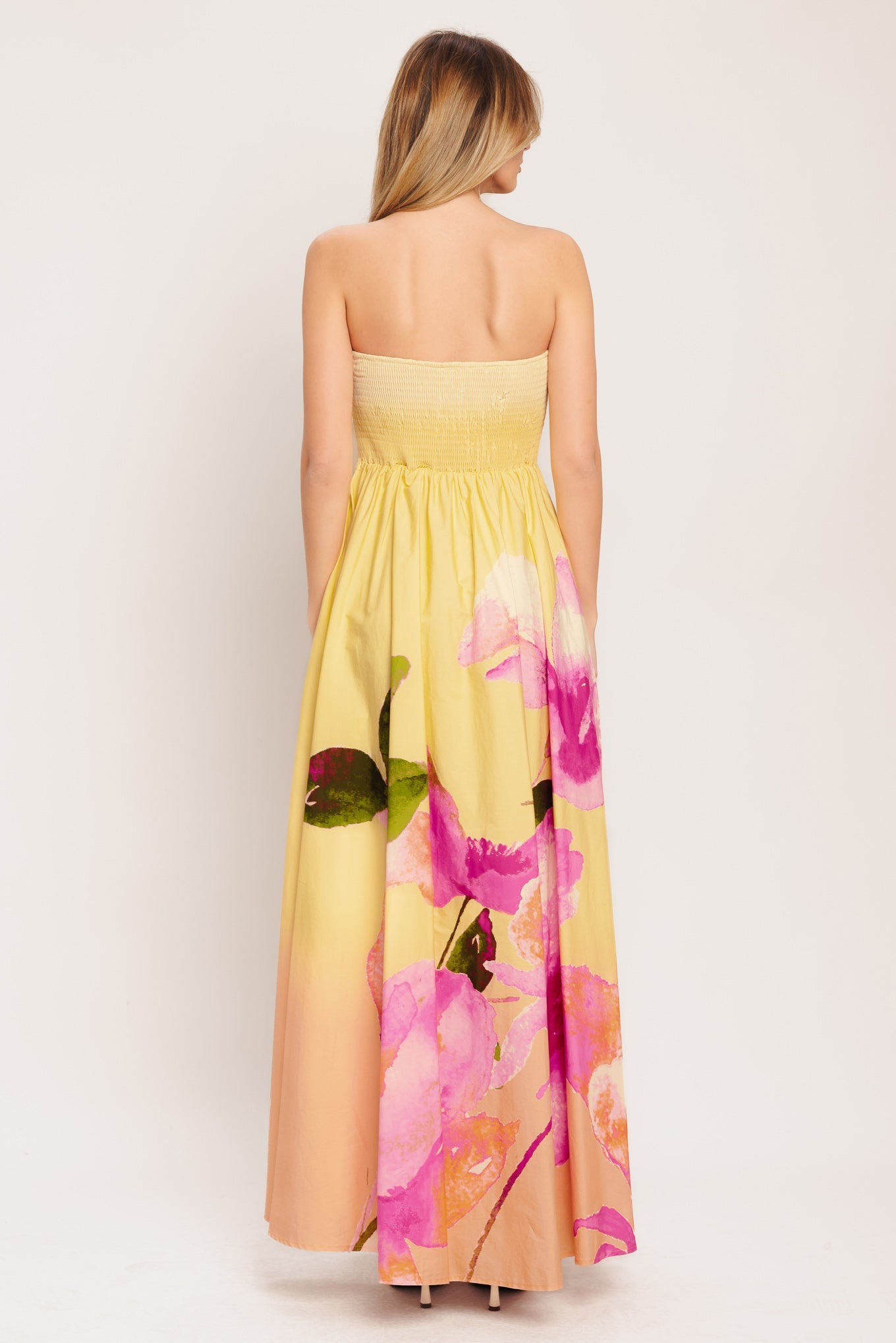 DREAMY OMBRE LIGHT YELLOW MAXI DRESS