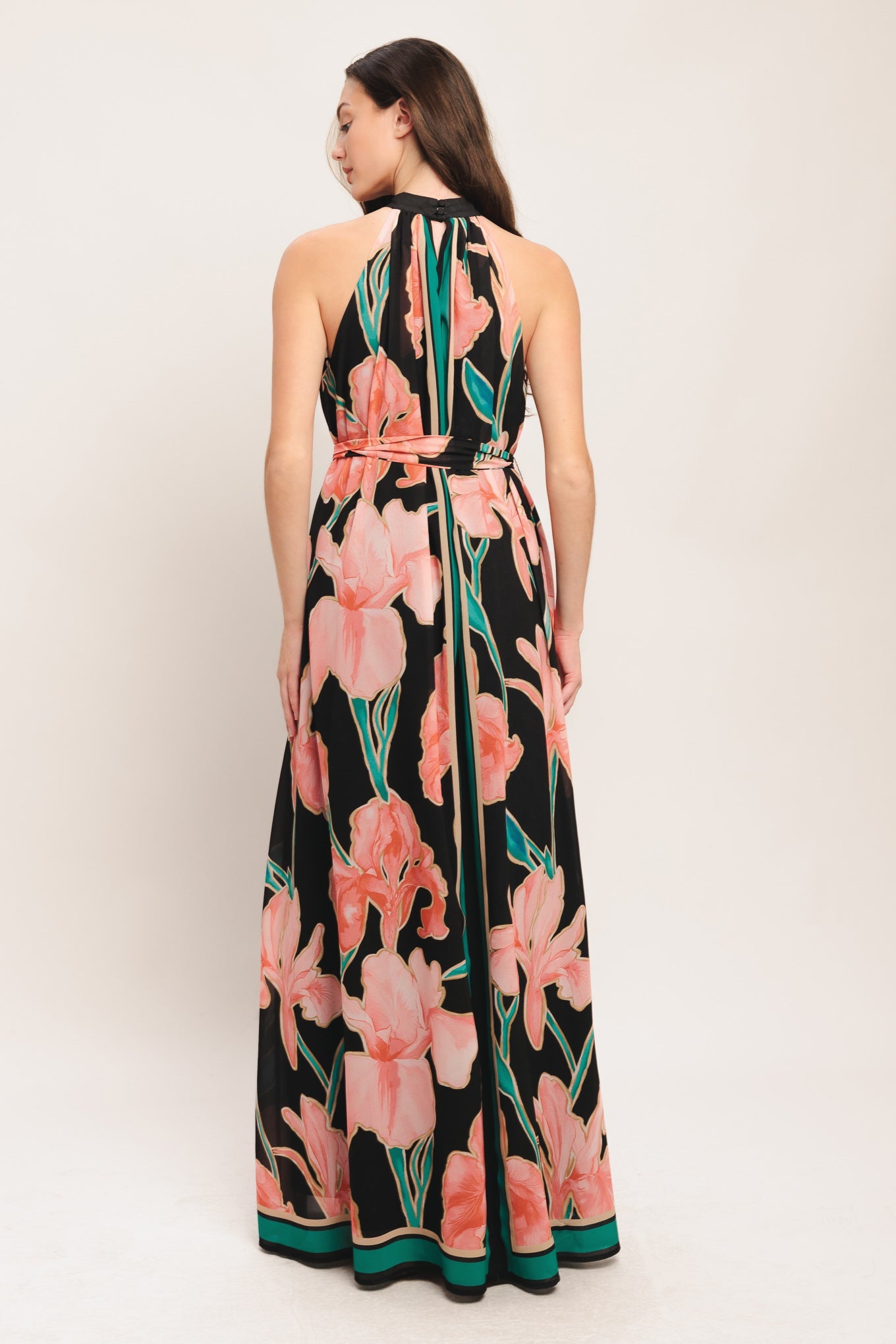GARDEN NOIR BLACK FLORAL MAXI DRESS