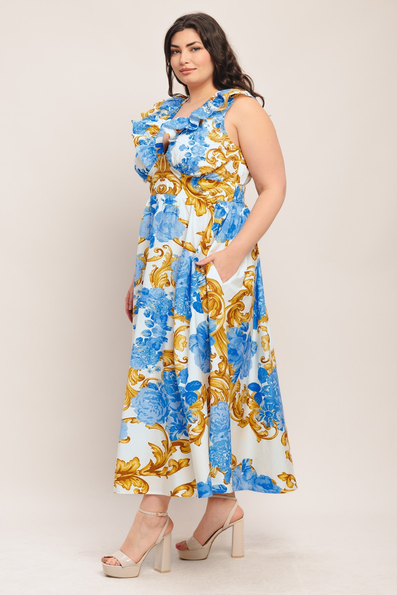 baroque midi dress Olive Midi Dress