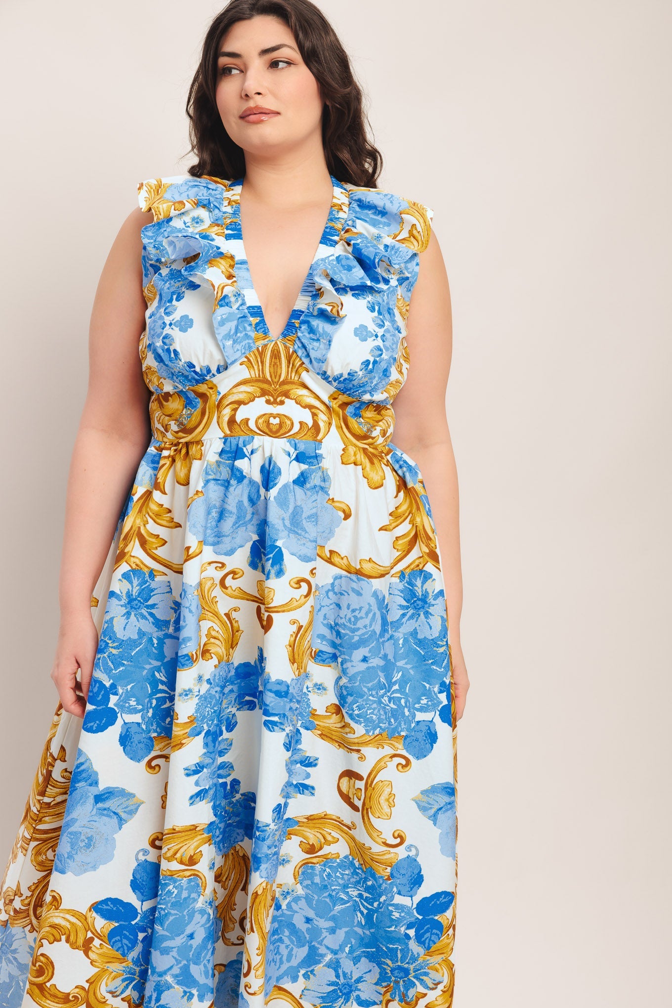 baroque midi dress Olive Midi Dress