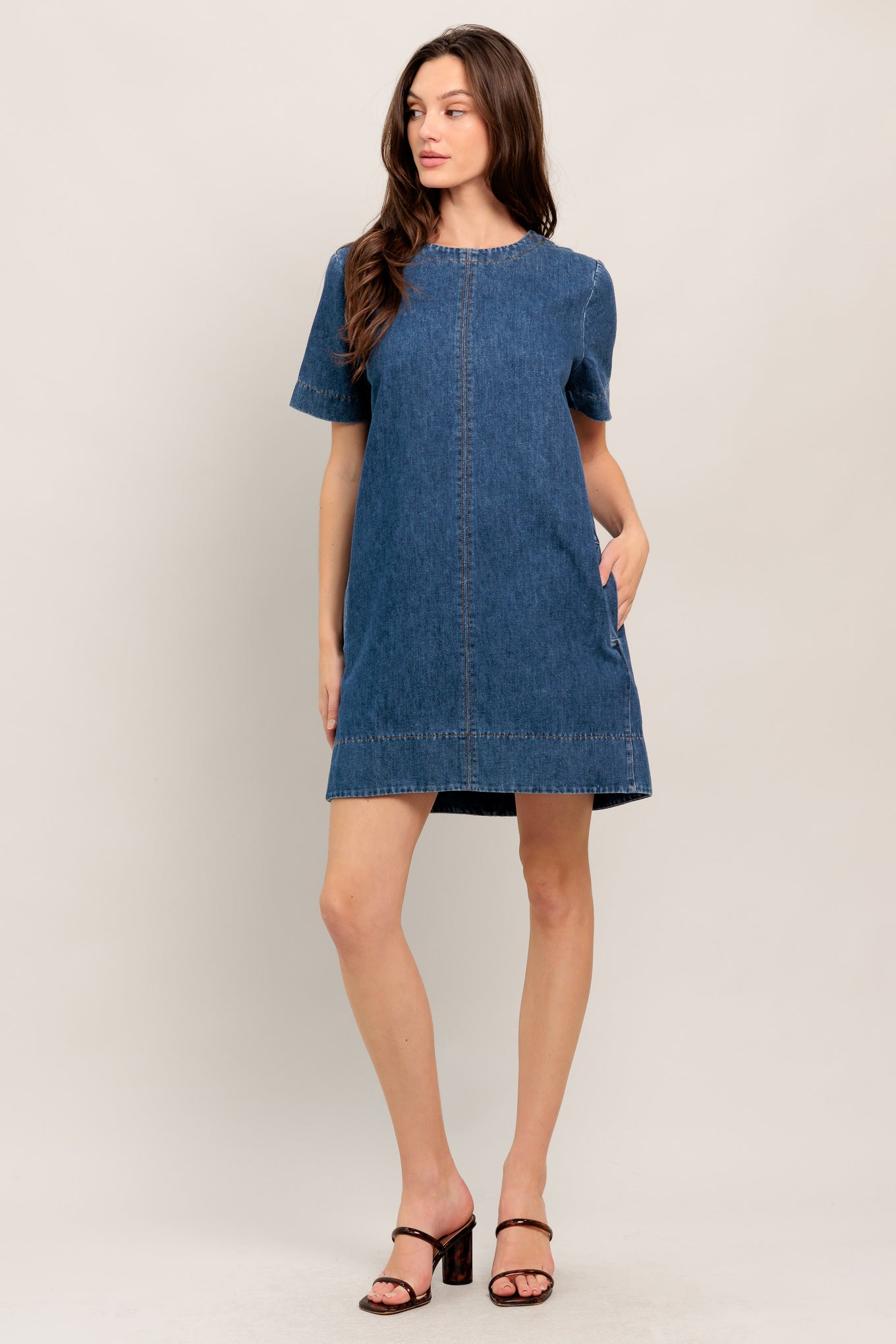 SIMPLY PUT TOGETHER DENIM MINI DRESS