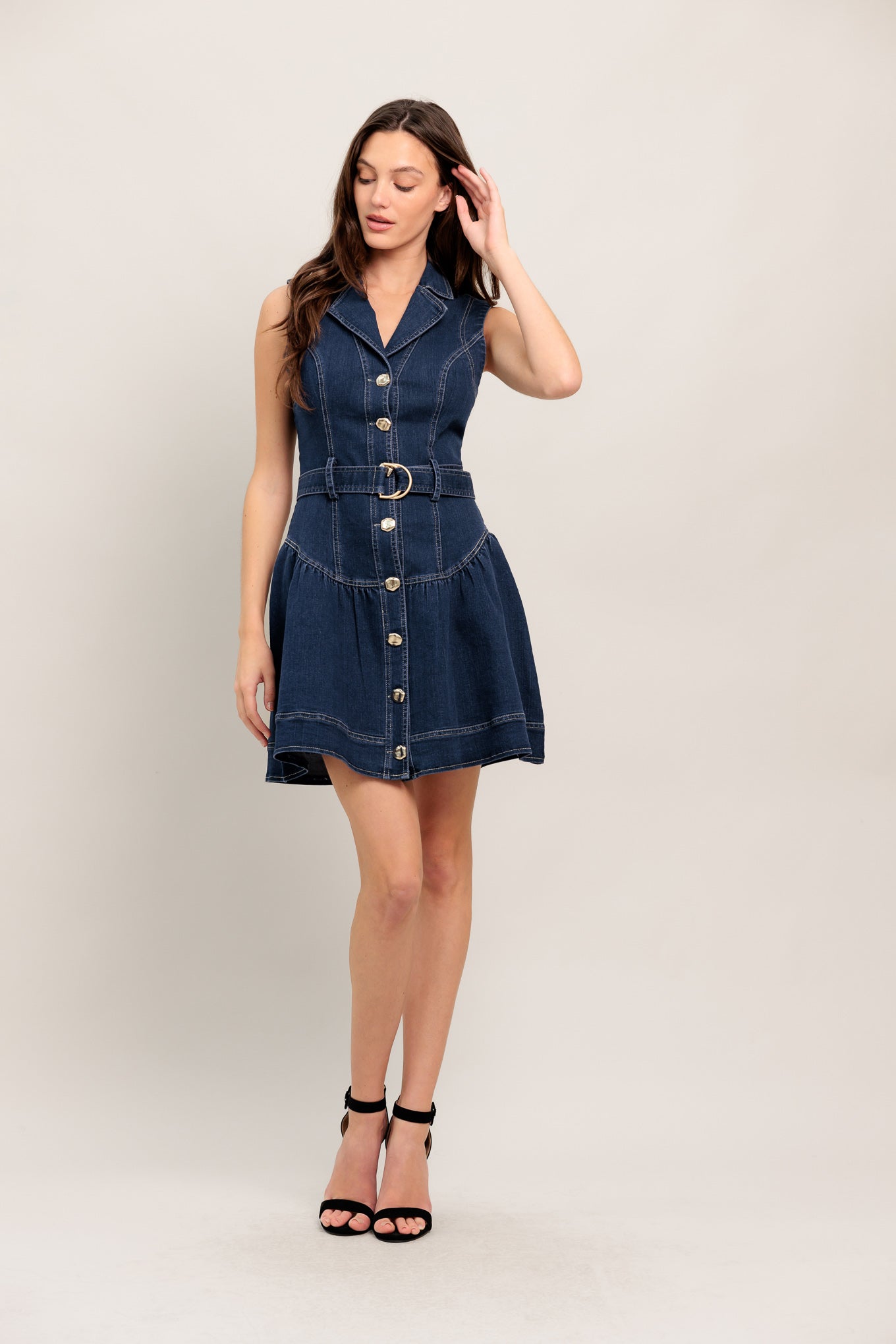 MADE TO FLATTER DENIM MINI DRESS