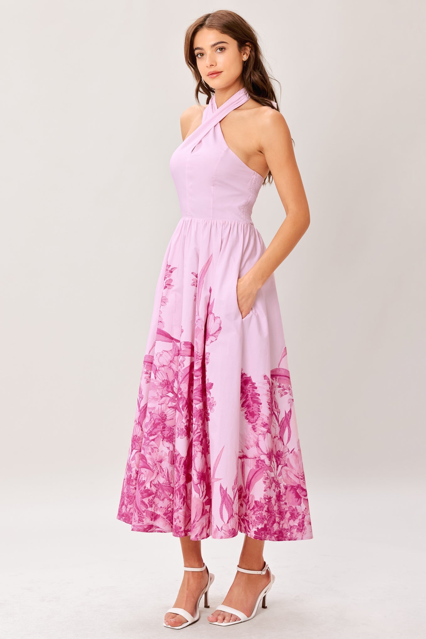 ROSELIGHT DREAM LIGHT PINK MIDI DRESS