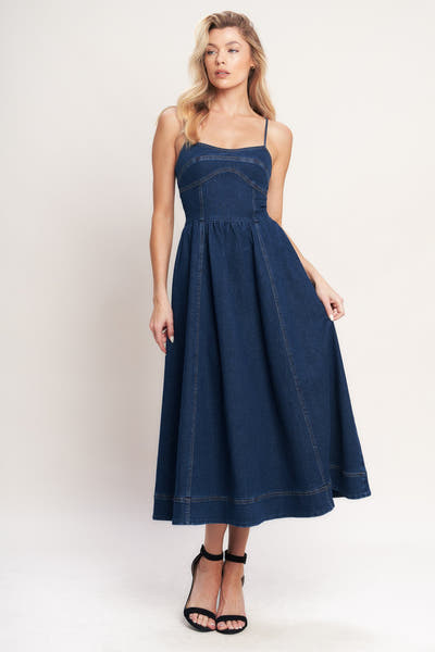 black and blue denim dress Dresses | Women's Denim Dresses Color:CREAM-AZTECPRNT low_stock_lower Simple Wedding Dresses: Best Voyageur by MERSEA An
