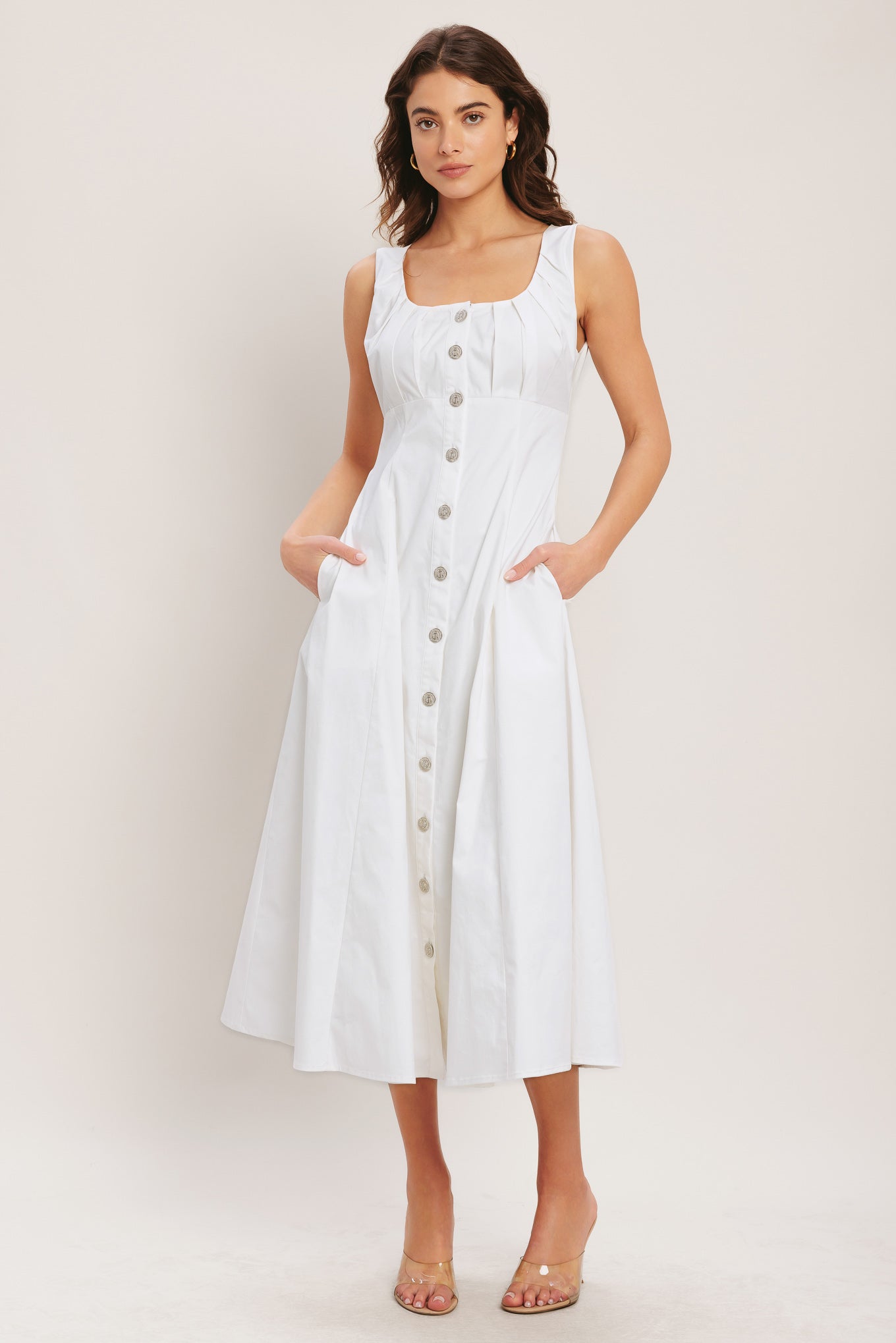 Seaside Brunch White Midi Dress - Final Sale - Off White / s Seaside Brunch White Midi Dress - Final Sale - Off White / s