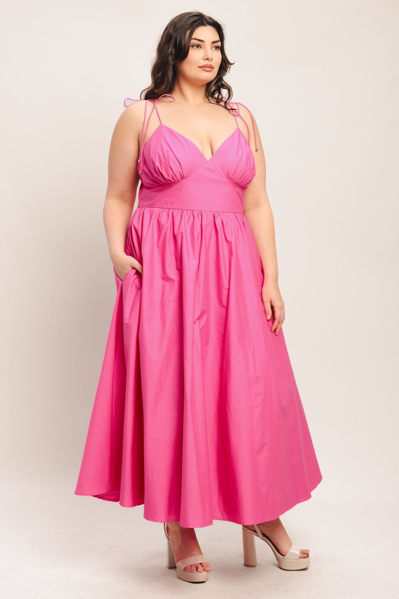 pink midi dress plus size Women's Wildflower Wonder Dress, Pink