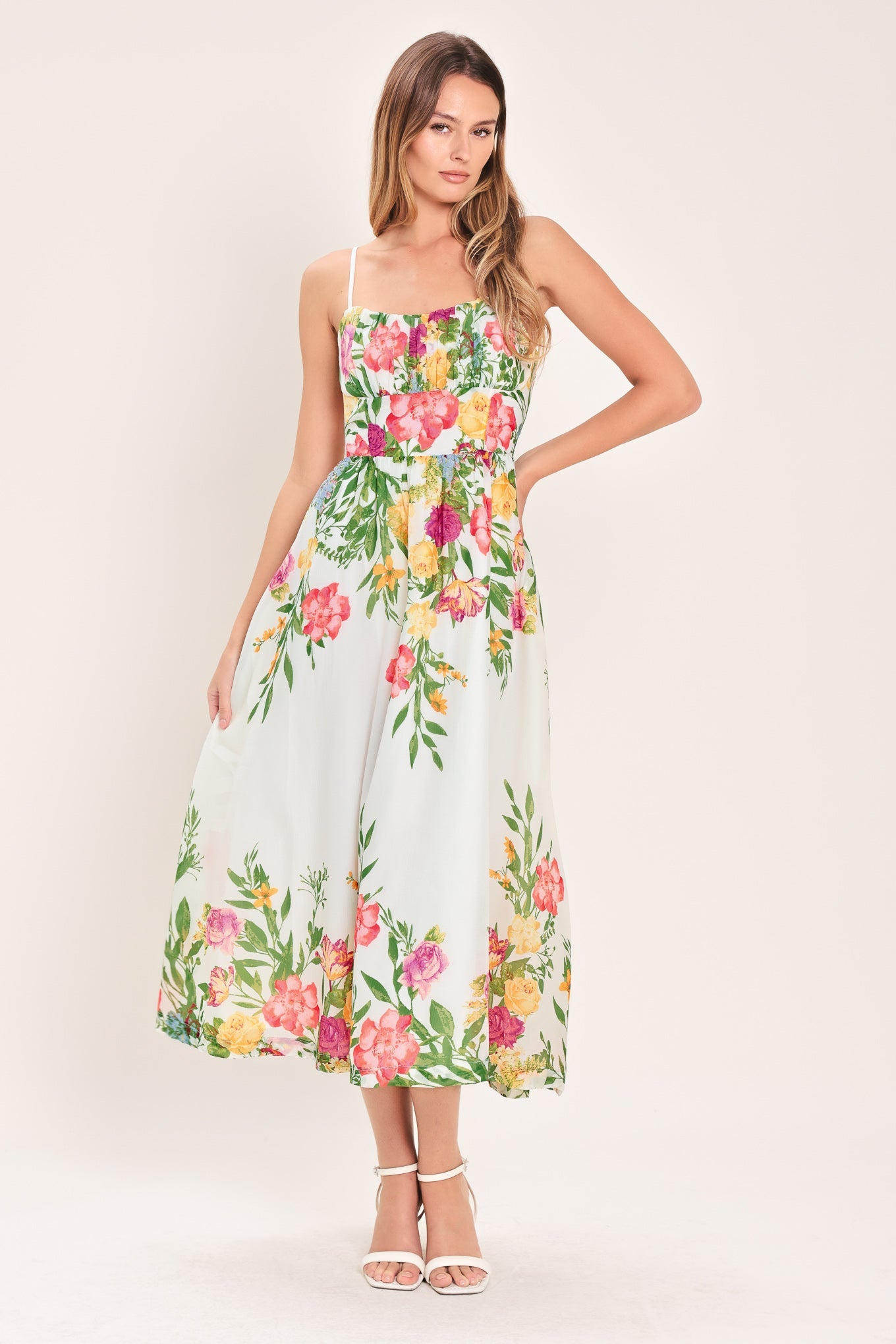 Lady Black Tie - Shadow Springs - A-line Floral Midi Dress