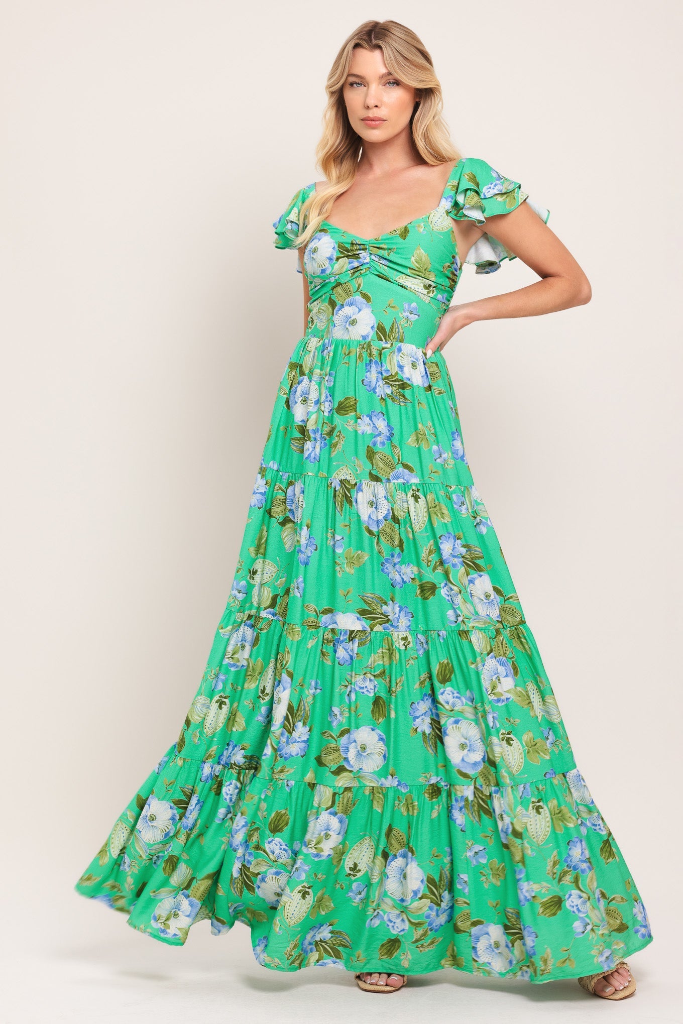 TROPIC STATEMENT GREEN MAXI DRESS | Lady Black Tie TROPIC STATEMENT GREEN MAXI DRESS | Lady Black Tie