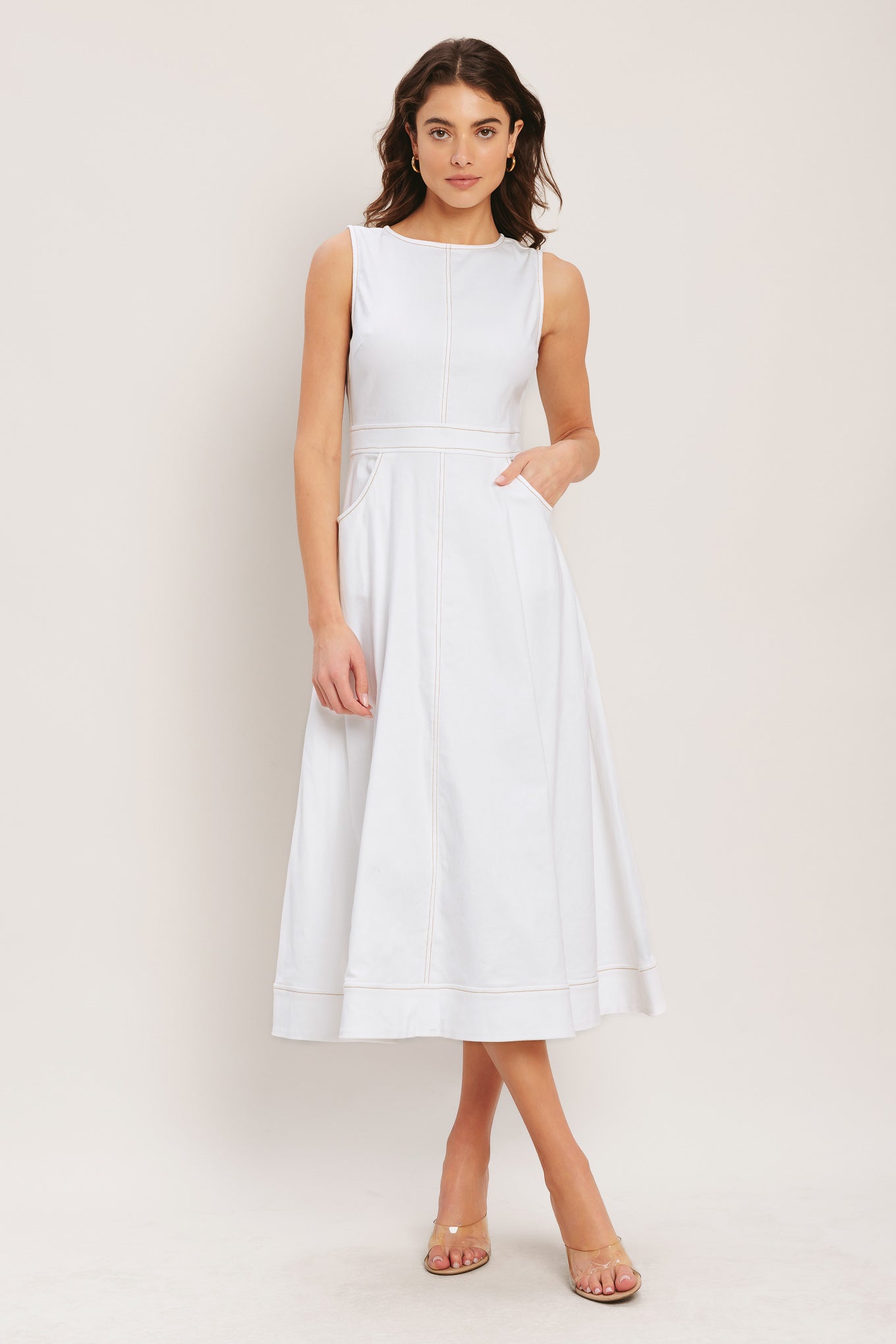 CLOUDLIGHT SUMMER WHITE MIDI DRESS