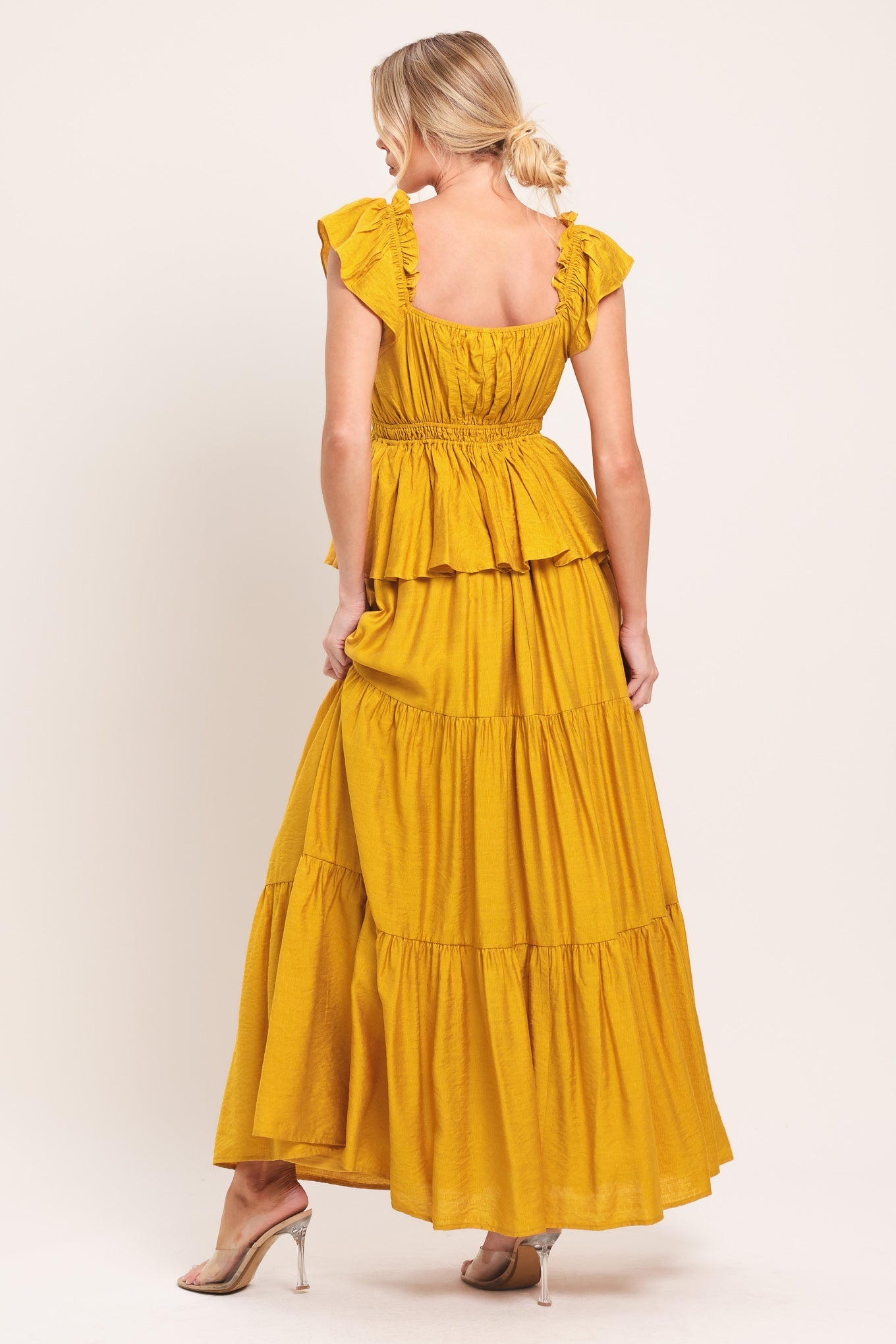 FALLING FOR YOU - MUSTARD YELLOW MAXI DRESS