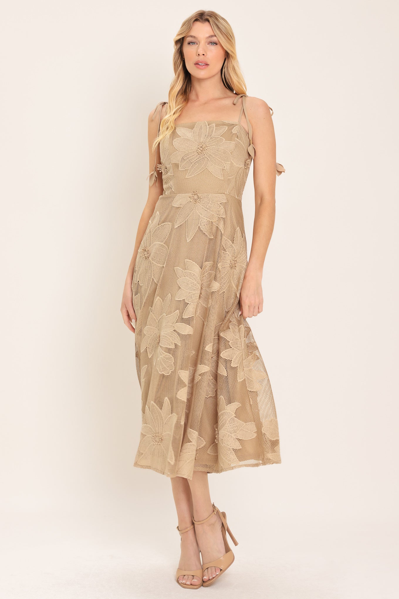 Sahara Sands - Floral Lace Midi Dress