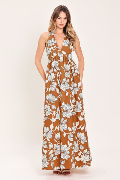 GOLDEN ISLE FLORAL MAXI DRESS