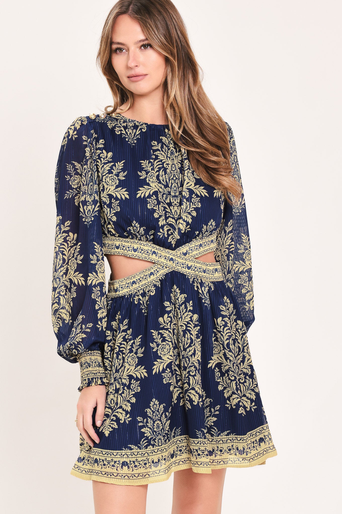 PALACE GARDEN FANTASY - LONG SLEEVE MINI DRESS