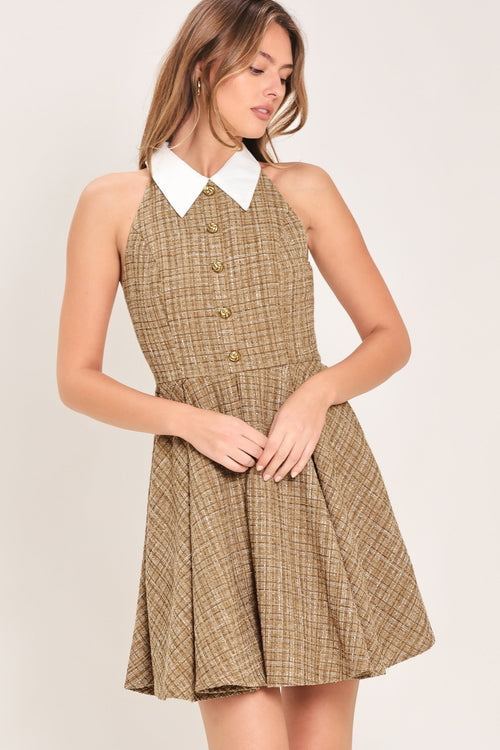 CAMBRIDGE TWEED - MINI DRESS WITH COLLAR