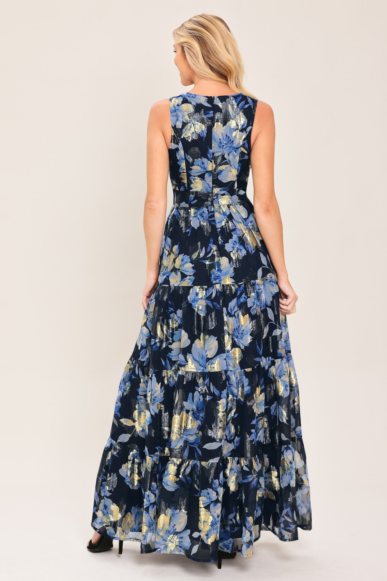 Blue Moon Beauty - Floral Foil Maxi Dress