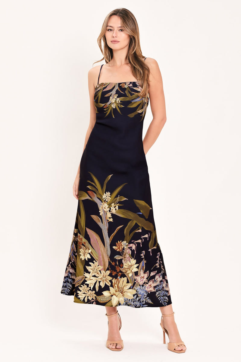 TWILIGHT WILDFLOWER DEEP PURPLE MAXI DRESS