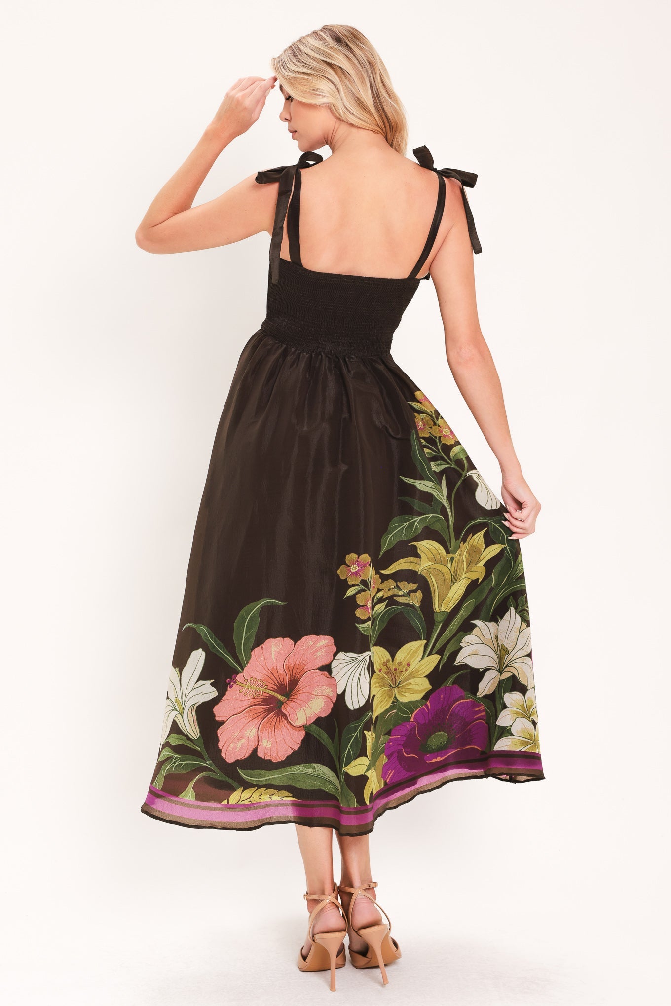CACAO FLORAL FESTIVAL MIDI DRESS