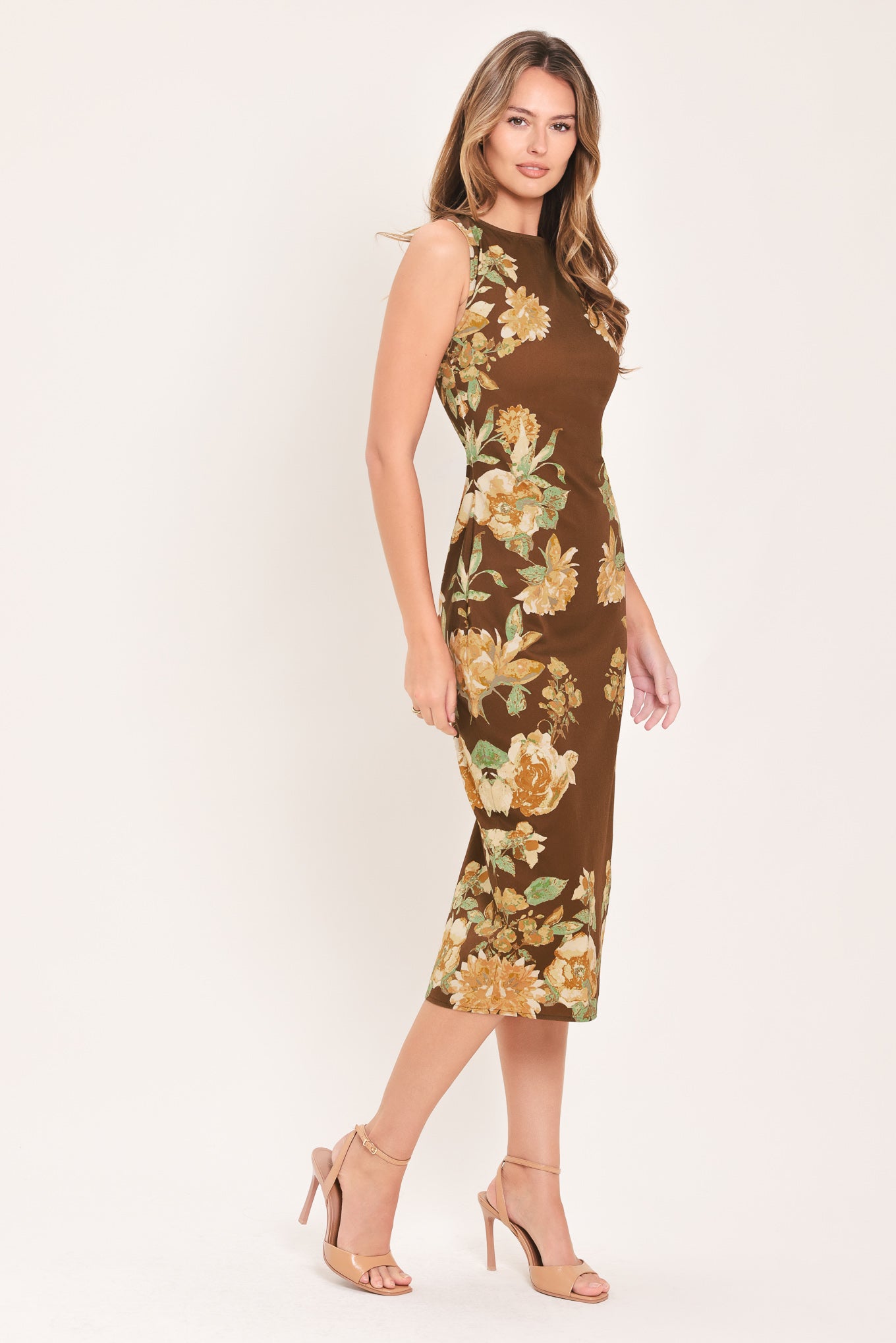 SEPIA FLORA HARVEST - SHEATH MIDI DRESS