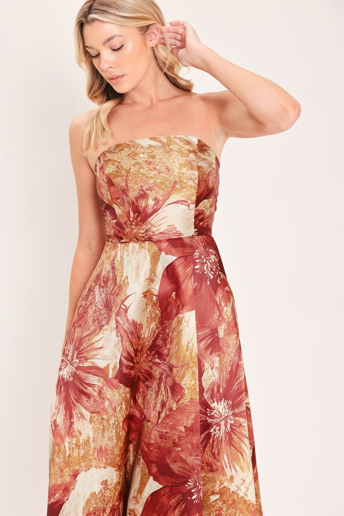 CINNAMON MUSE FLORAL MIDI DRESS | Lady Black Tie