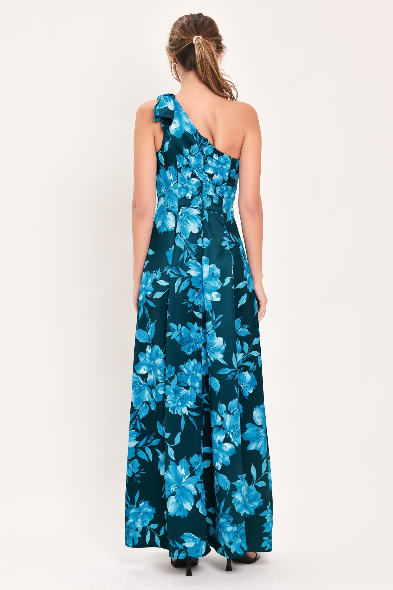 AQUAMARINE FANTASIA ONE SHOULDER MAXI DRESS