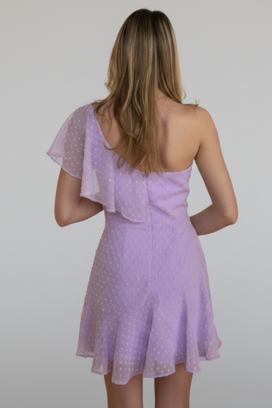 Ace Mini Dress - Lilac Swiss Dot Short Dress | Lady Black Tie Ace Mini Dress - Lilac Swiss Dot Short Dress | Lady Black Tie