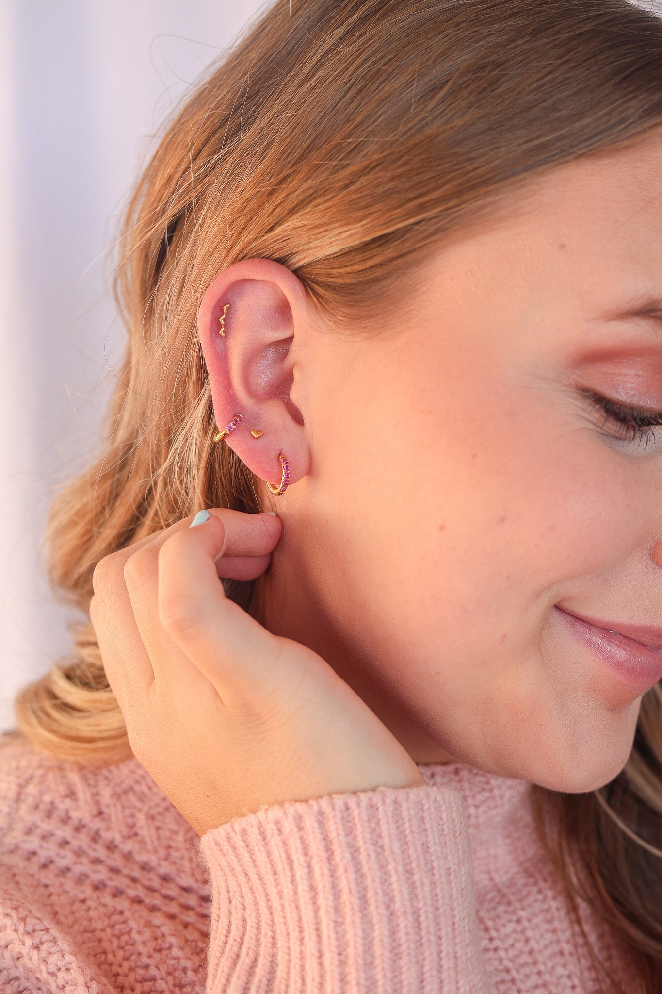 Tiny Heart Flat Back Stud Earring