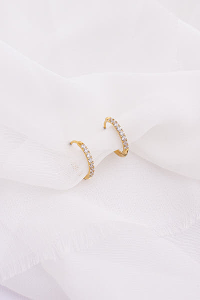 Mini Crystal Hoop Earring