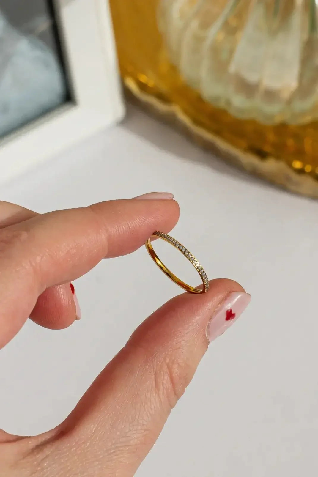 Dainty Crystal Stacker Ring