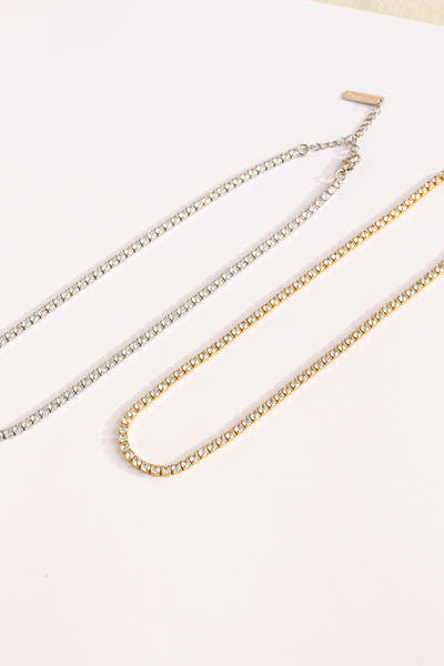 Waterproof Crystal Tennis Necklace