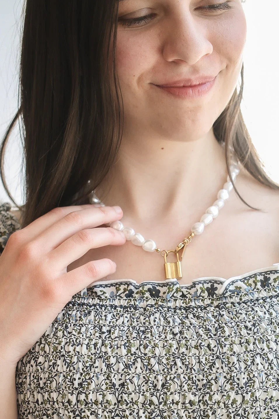 Key to My Heart Pearl Necklace