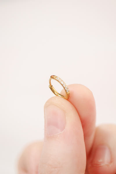 Tarnish-Resistant Crystal Micro Hoop Earrings
