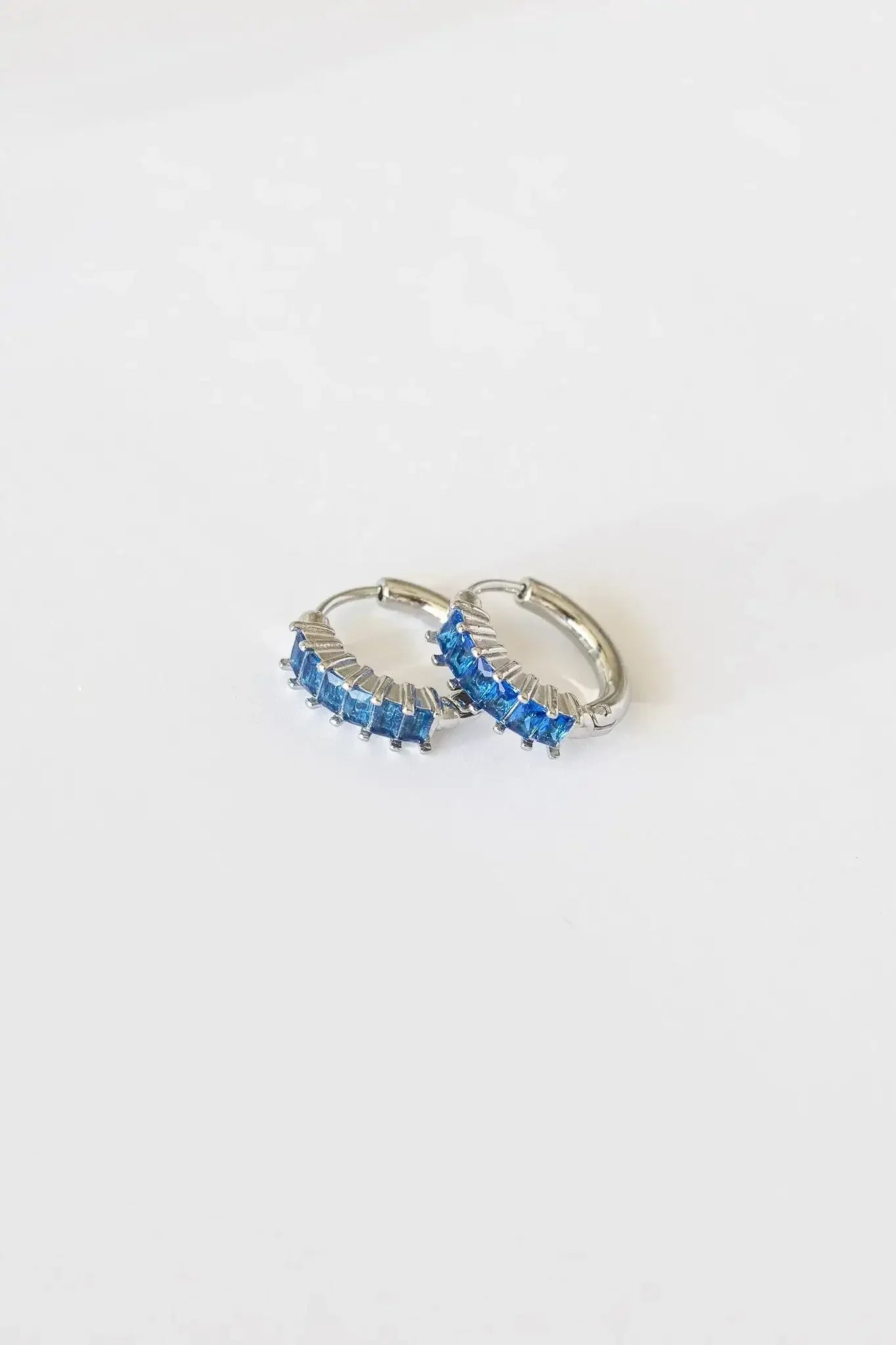 Diamond Hoop in Blue