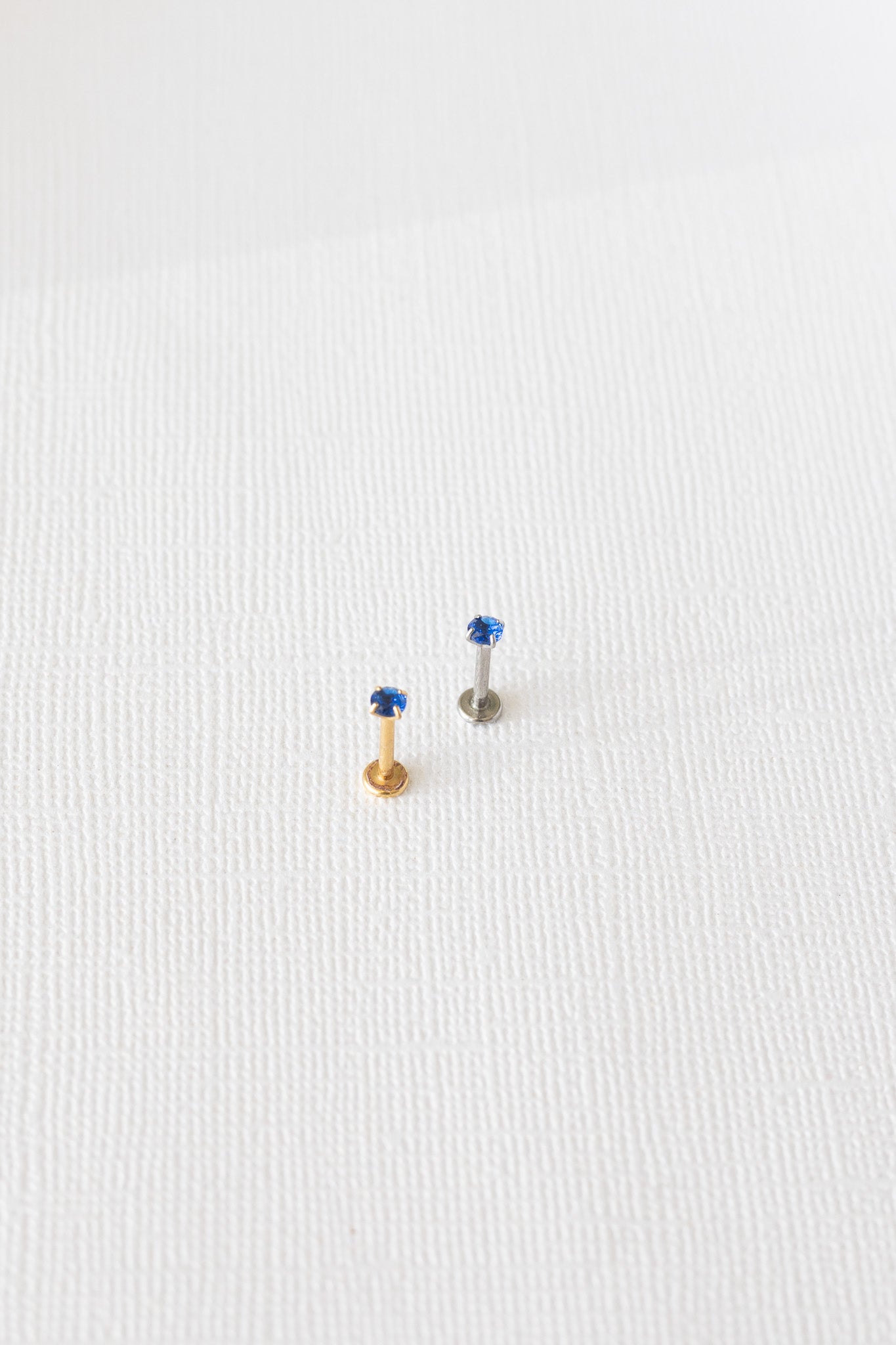 Crystal Flat Back Stud Earring in Blue