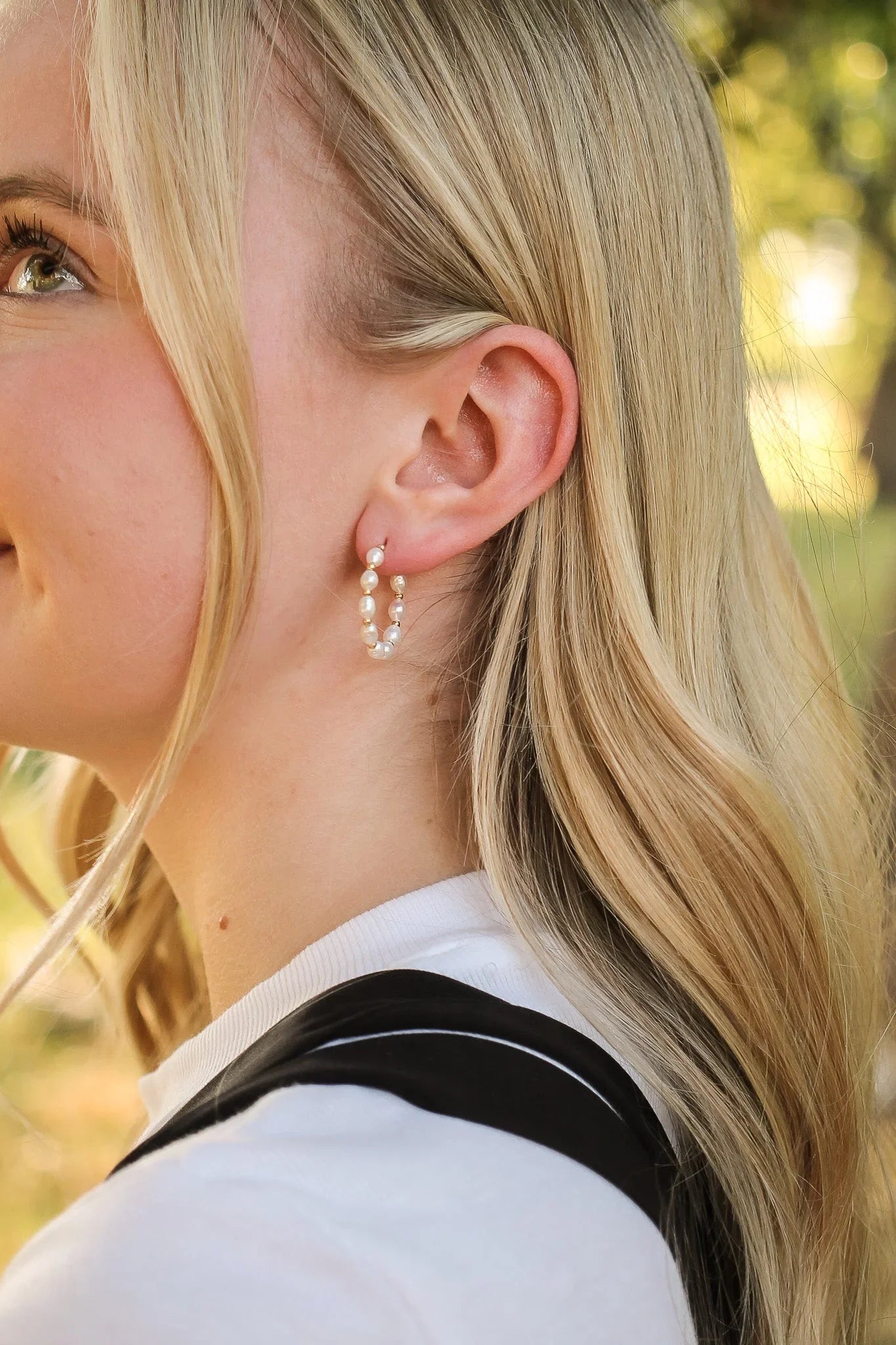 Paige Pearl Beaded Hoop Earring