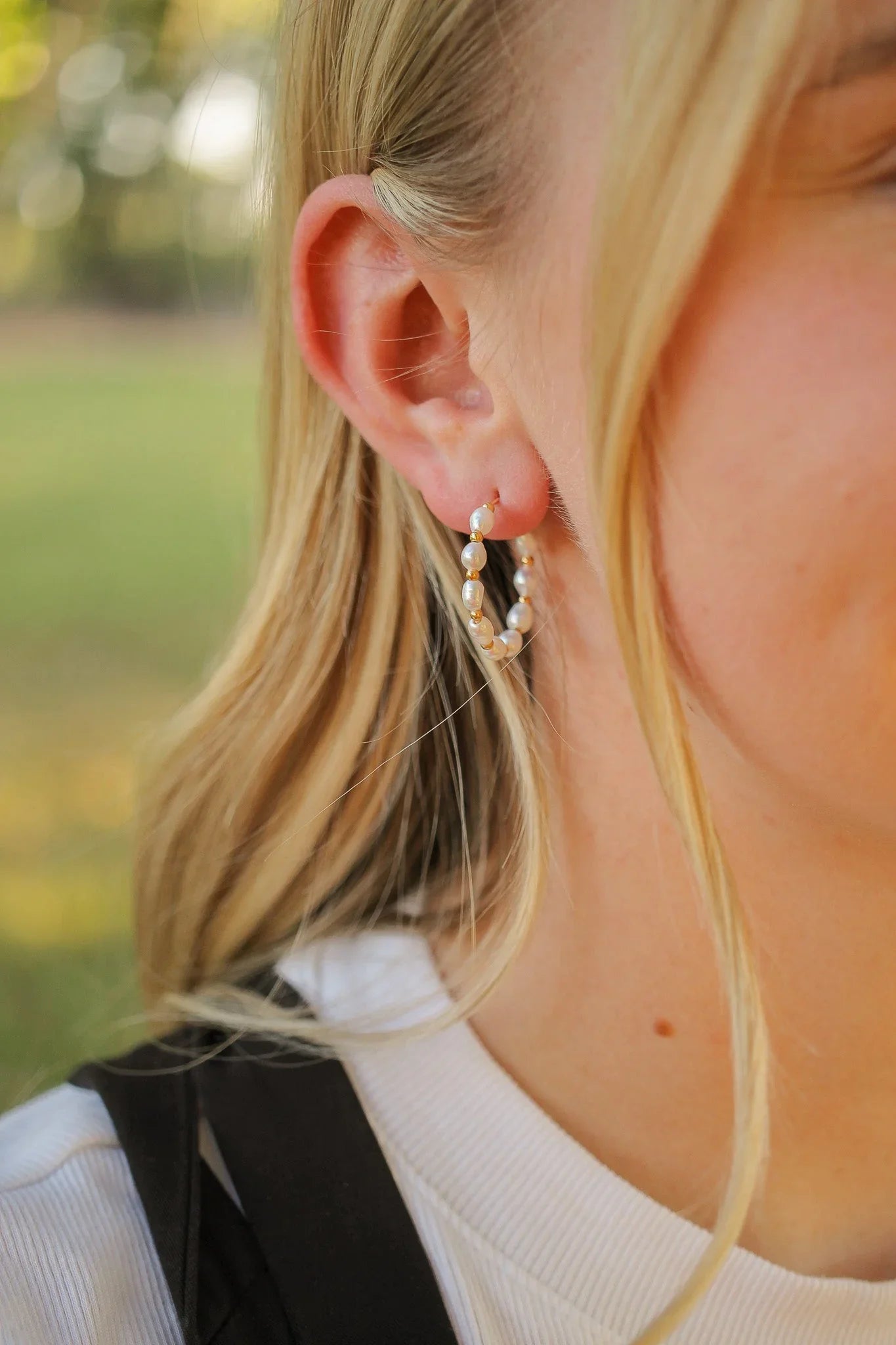 Paige Pearl Beaded Hoop Earring