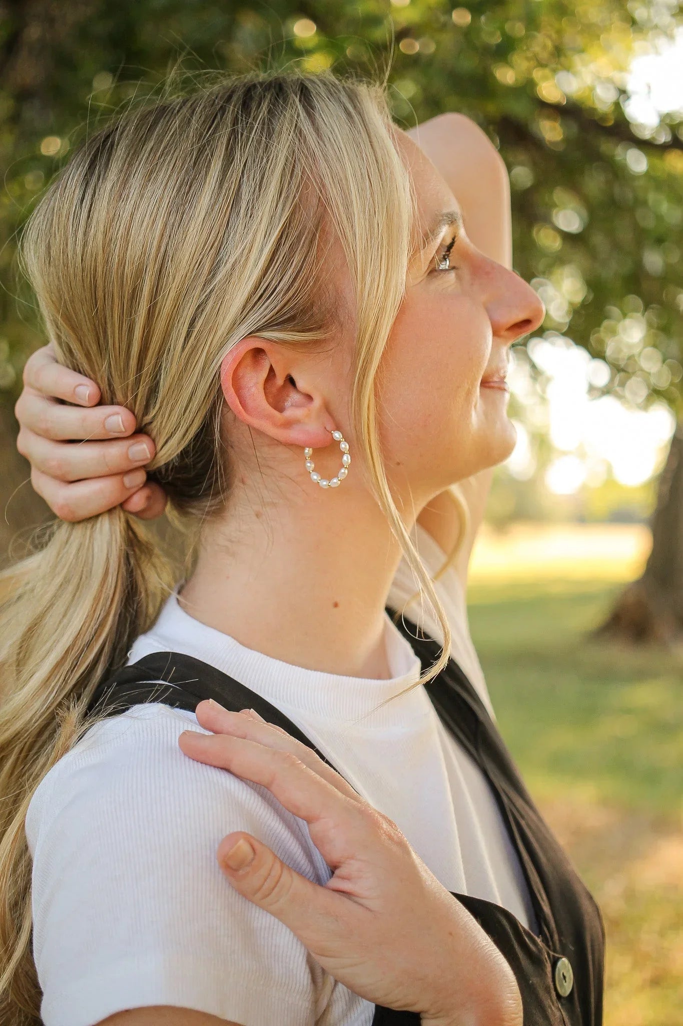 Paige Pearl Beaded Hoop Earring