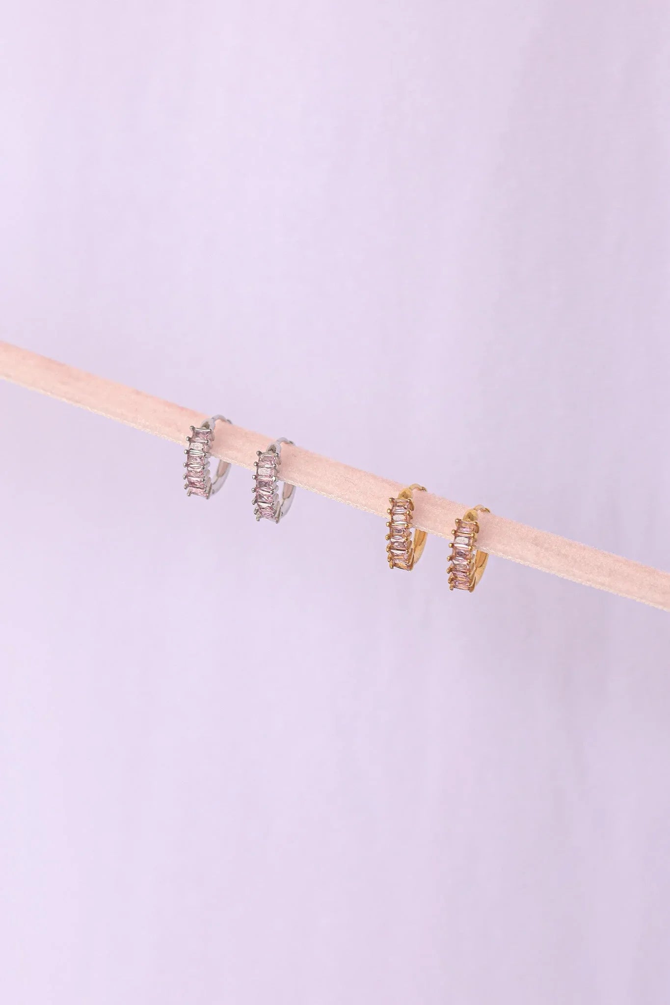 Crystal Hoop Earring in Pink