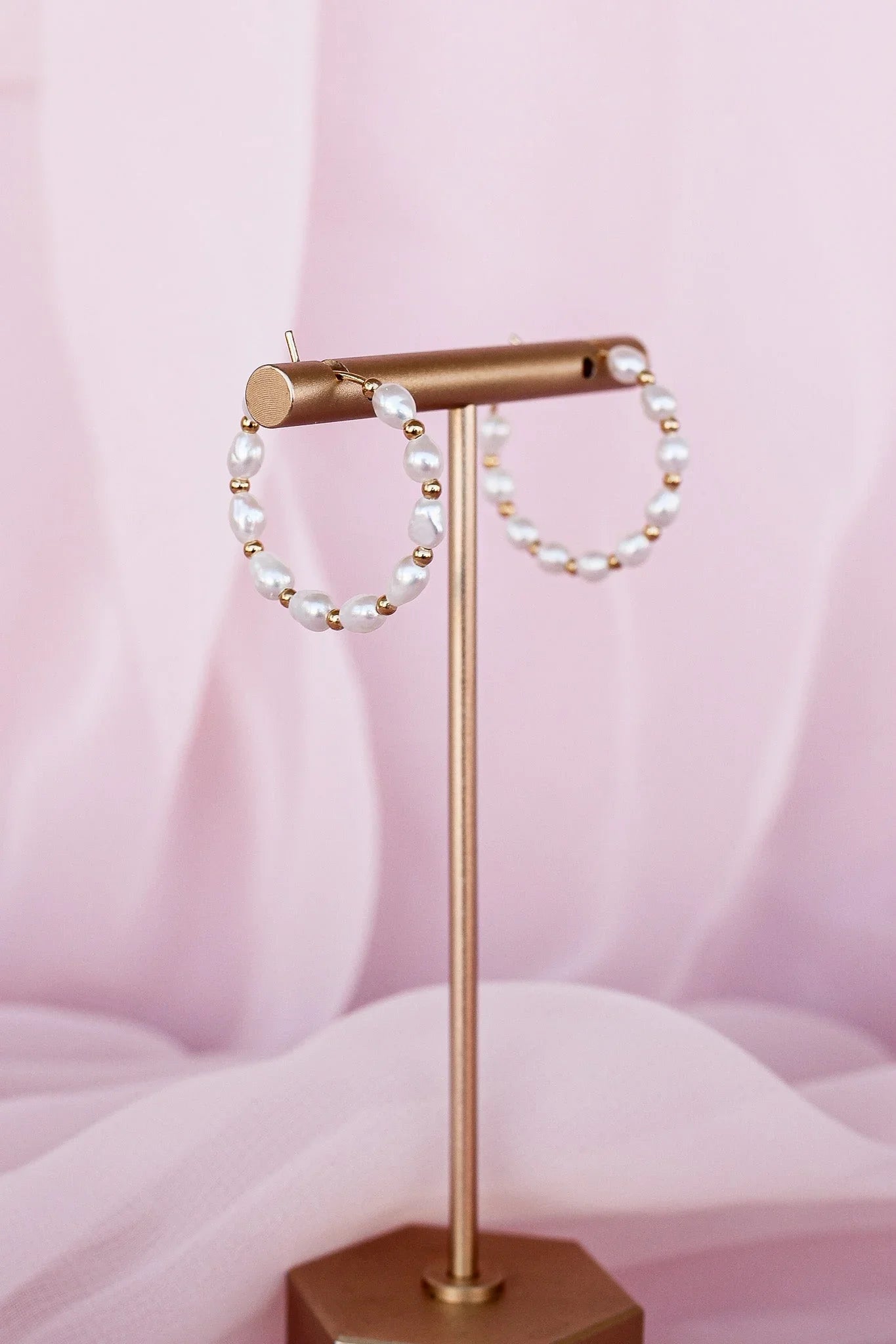 Paige Pearl Beaded Hoop Earring
