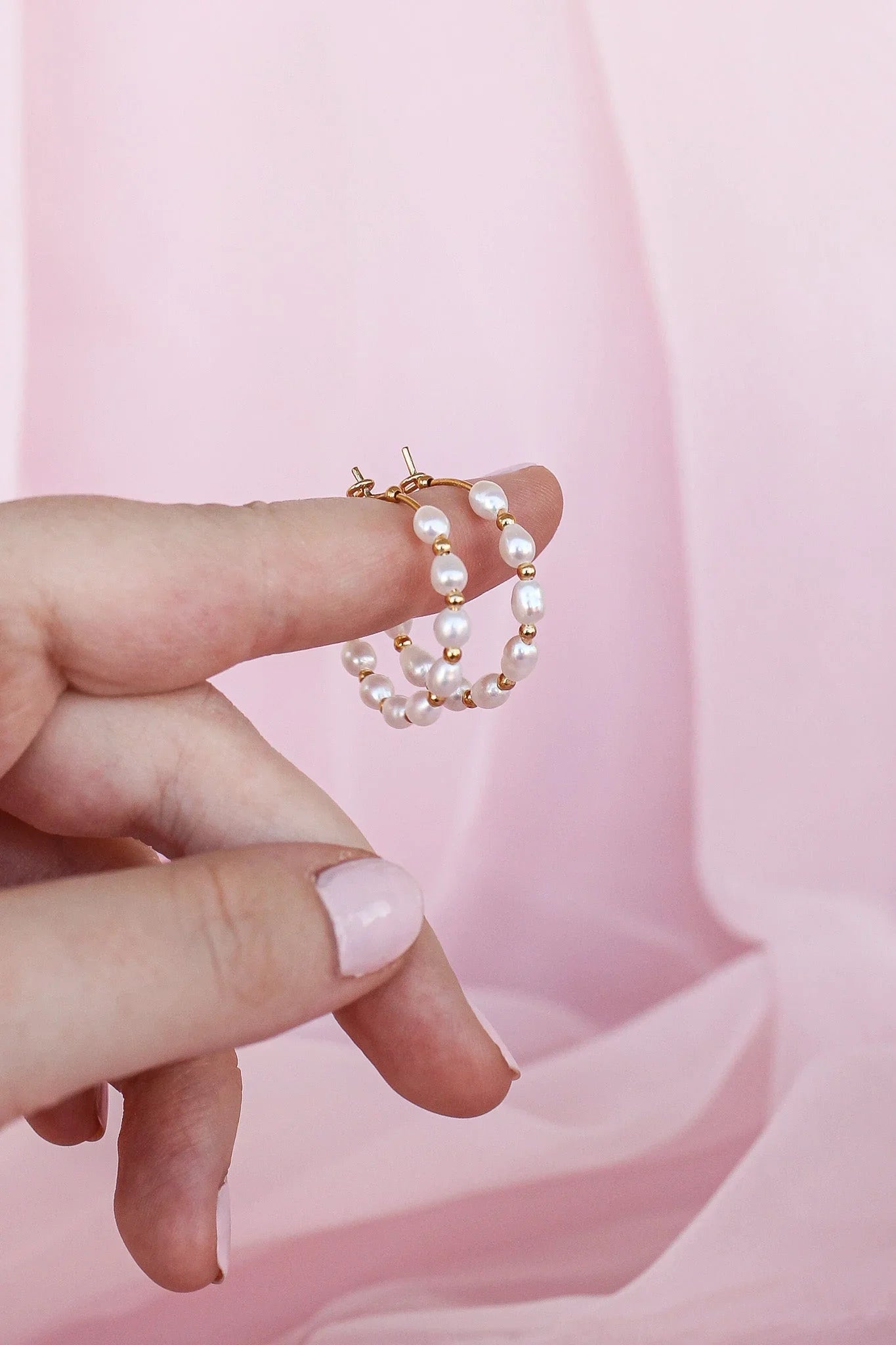 Paige Pearl Beaded Hoop Earring