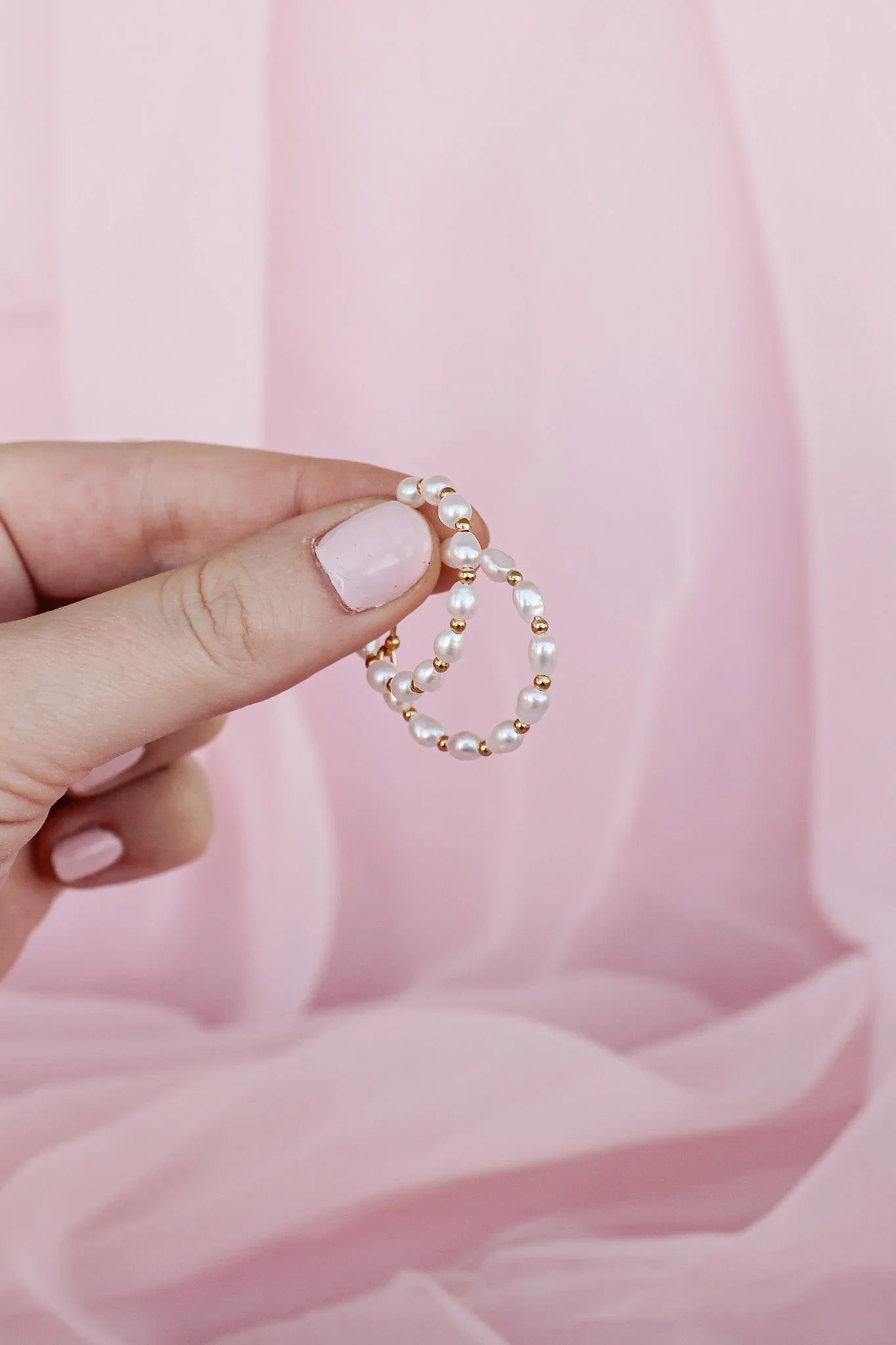Paige Pearl Beaded Hoop Earring