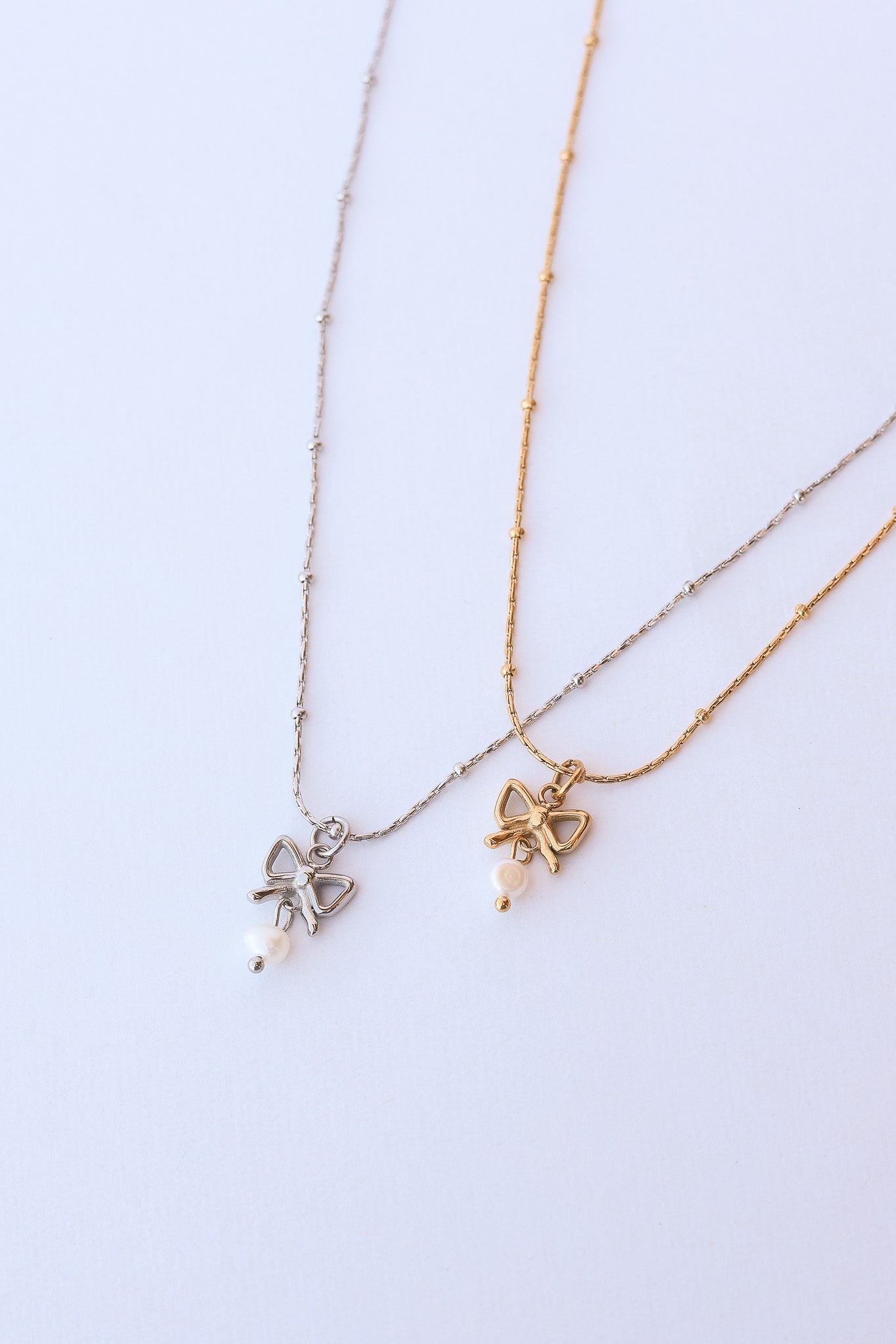 Jane Bow & Pearl Necklace