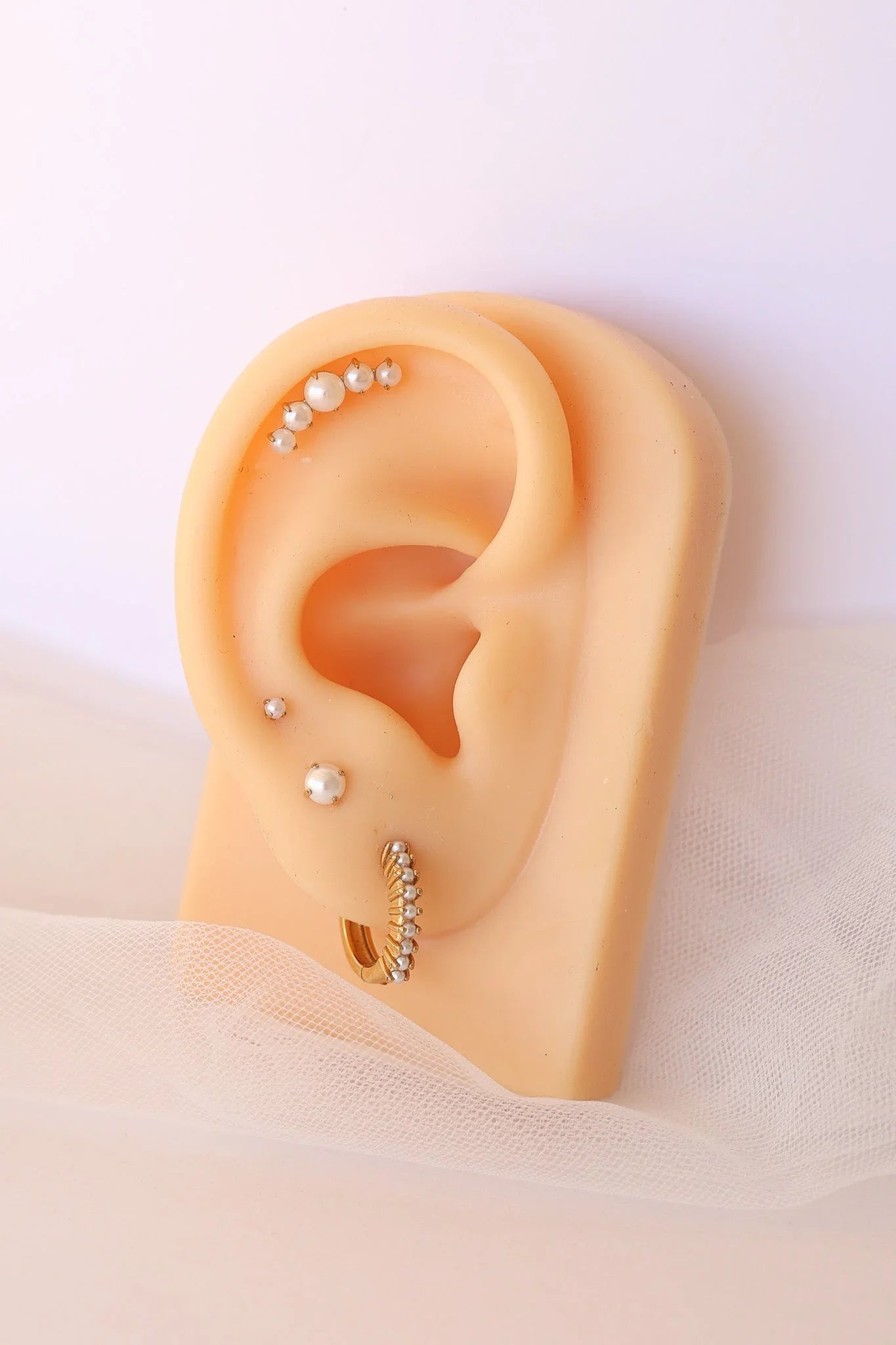 Hepburn Flat Back Pearl Stud Earring