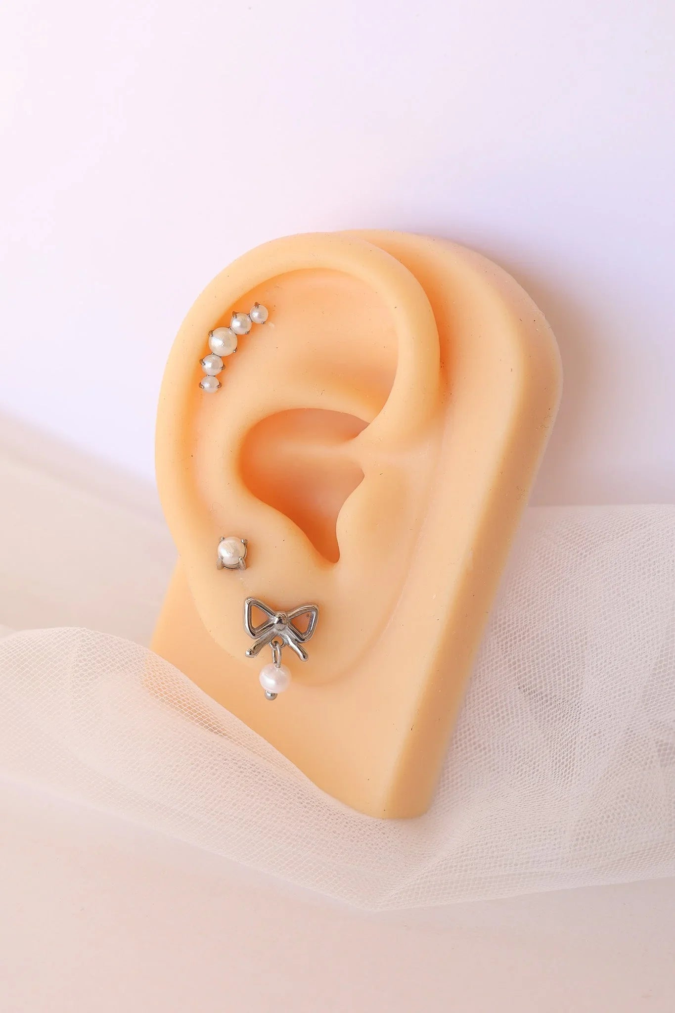 Hepburn Flat Back Pearl Stud Earring